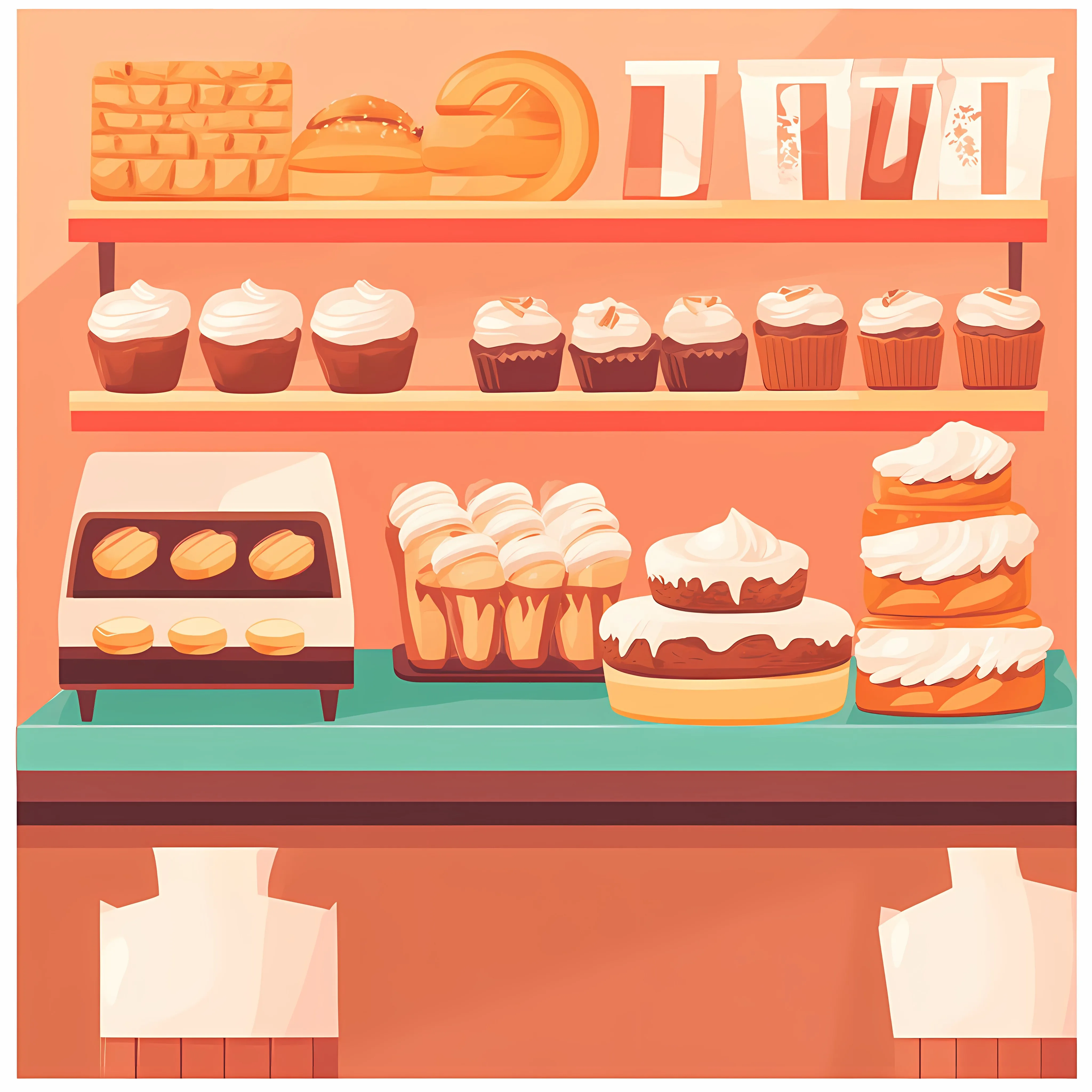 Stylish Bakery Design Flat Vector Illustration — free download from Dotvec