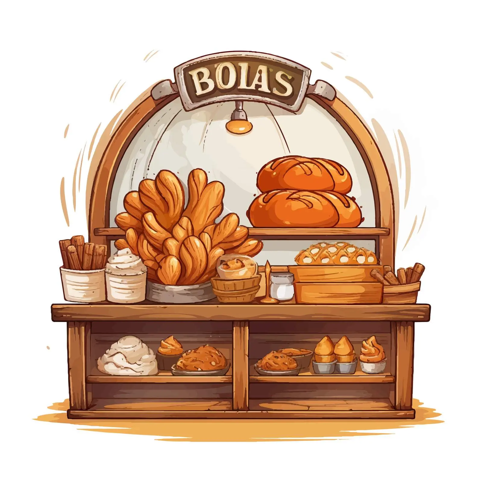 Cartoon Bakery Design Vector Illustration – free flour image from Dotvec