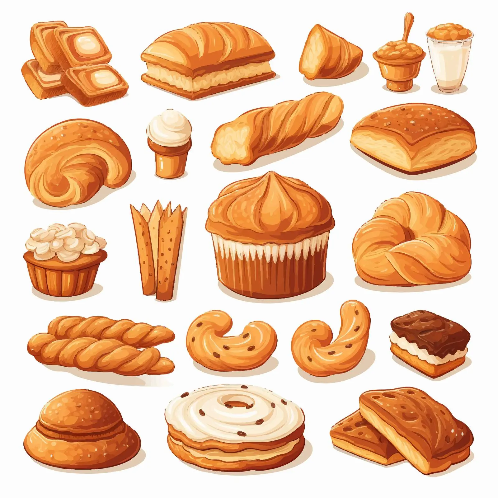 Bakery and Gastronomy Cartoon Vector Illustration — free download from Dotvec
