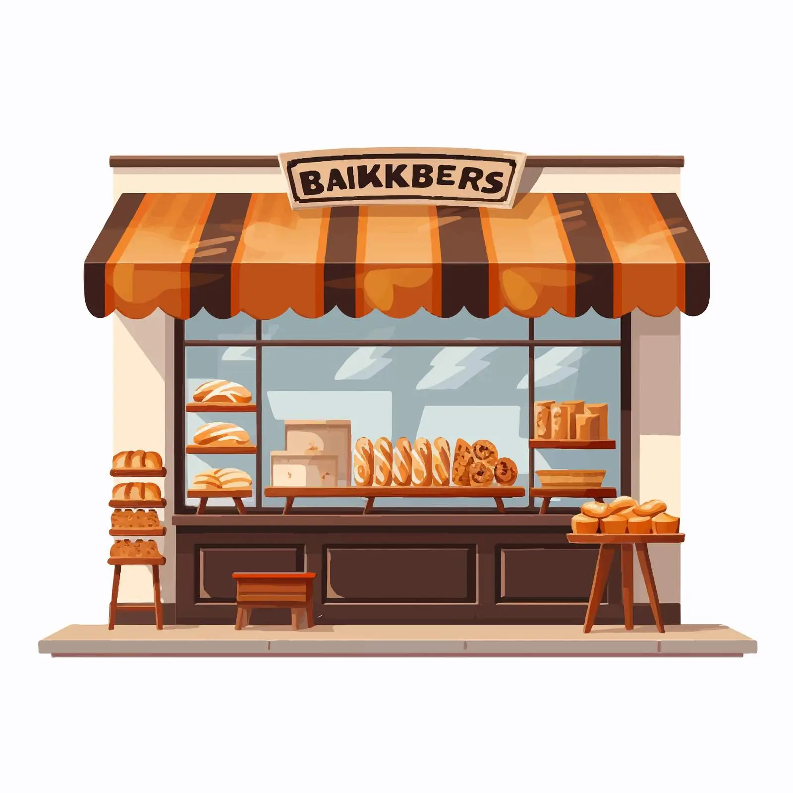 Flat Vector Bakery Shop Illustration — free download from Dotvec