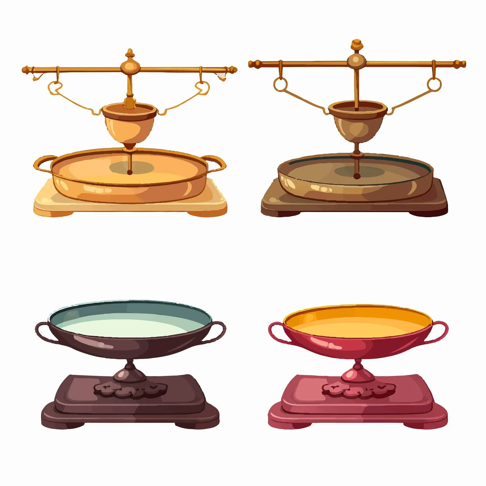 Traditional Balance Weight Scales with Empty Pans — free download from Dotvec