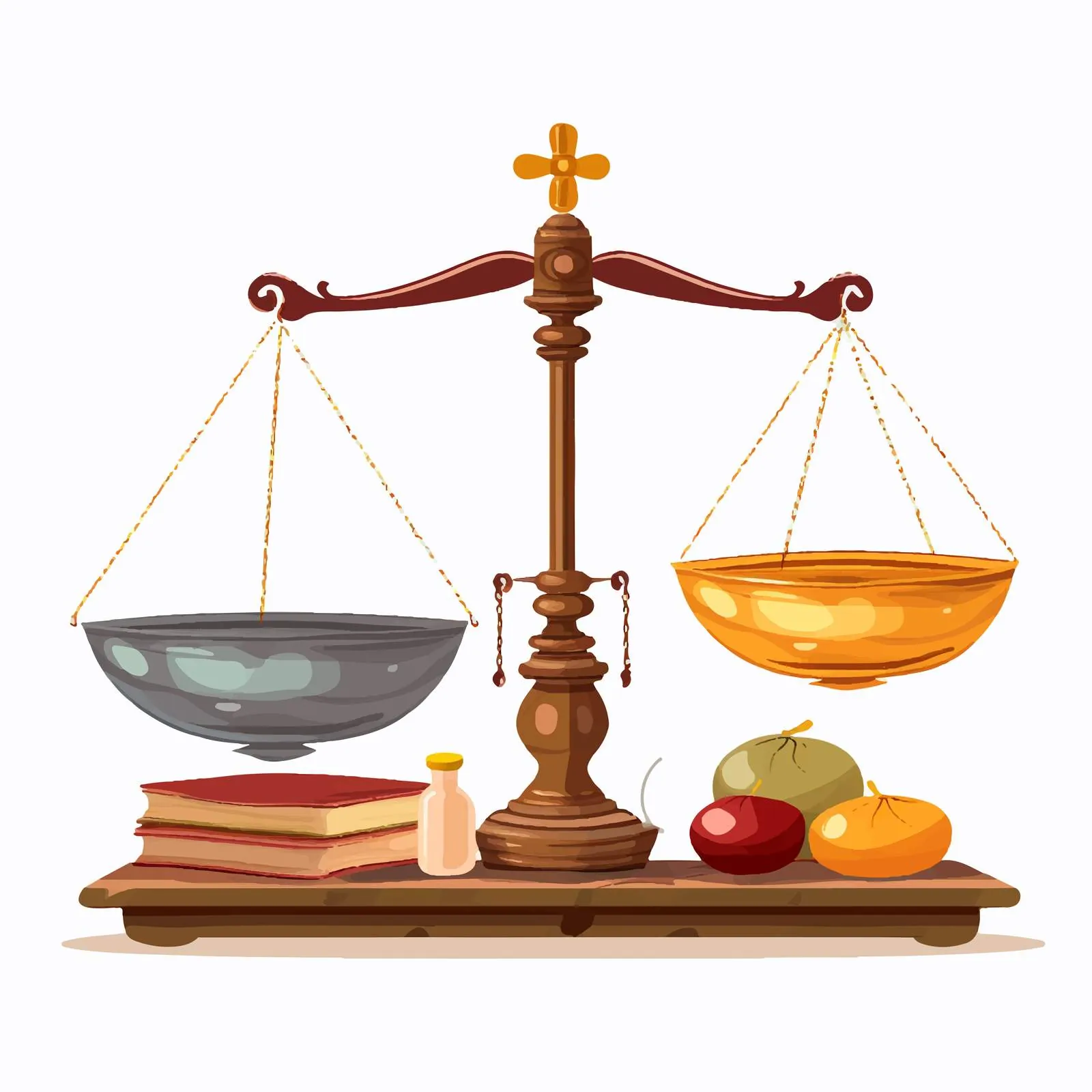 Traditional Balance Weight Scales with Empty Pans — free download from Dotvec