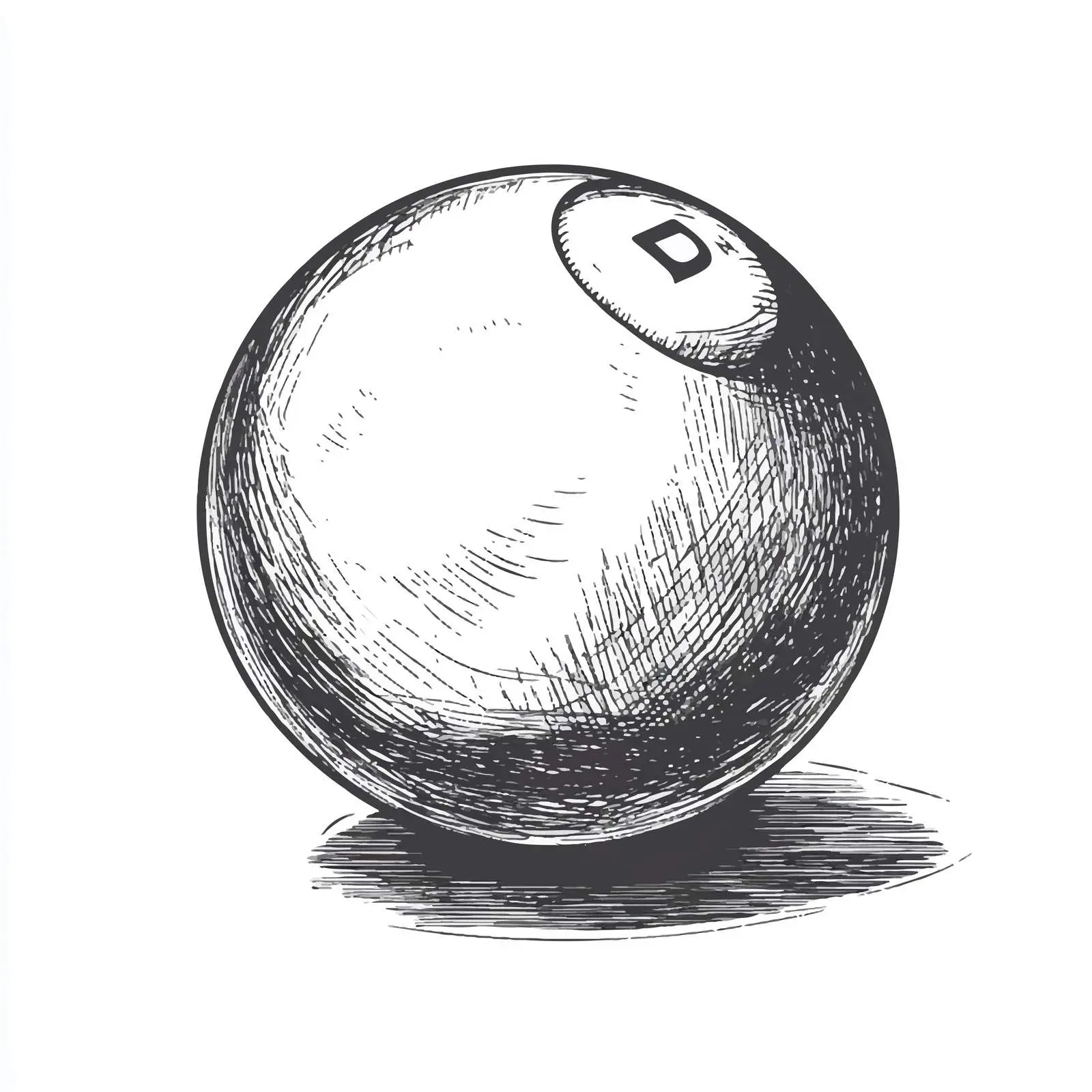Hand-Drawn Billiard Ball Sketch — free download from Dotvec