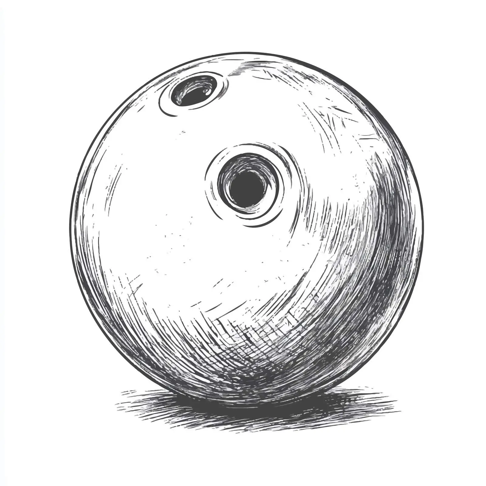 Hand-Drawn Bowling Ball Sketch — free download from Dotvec