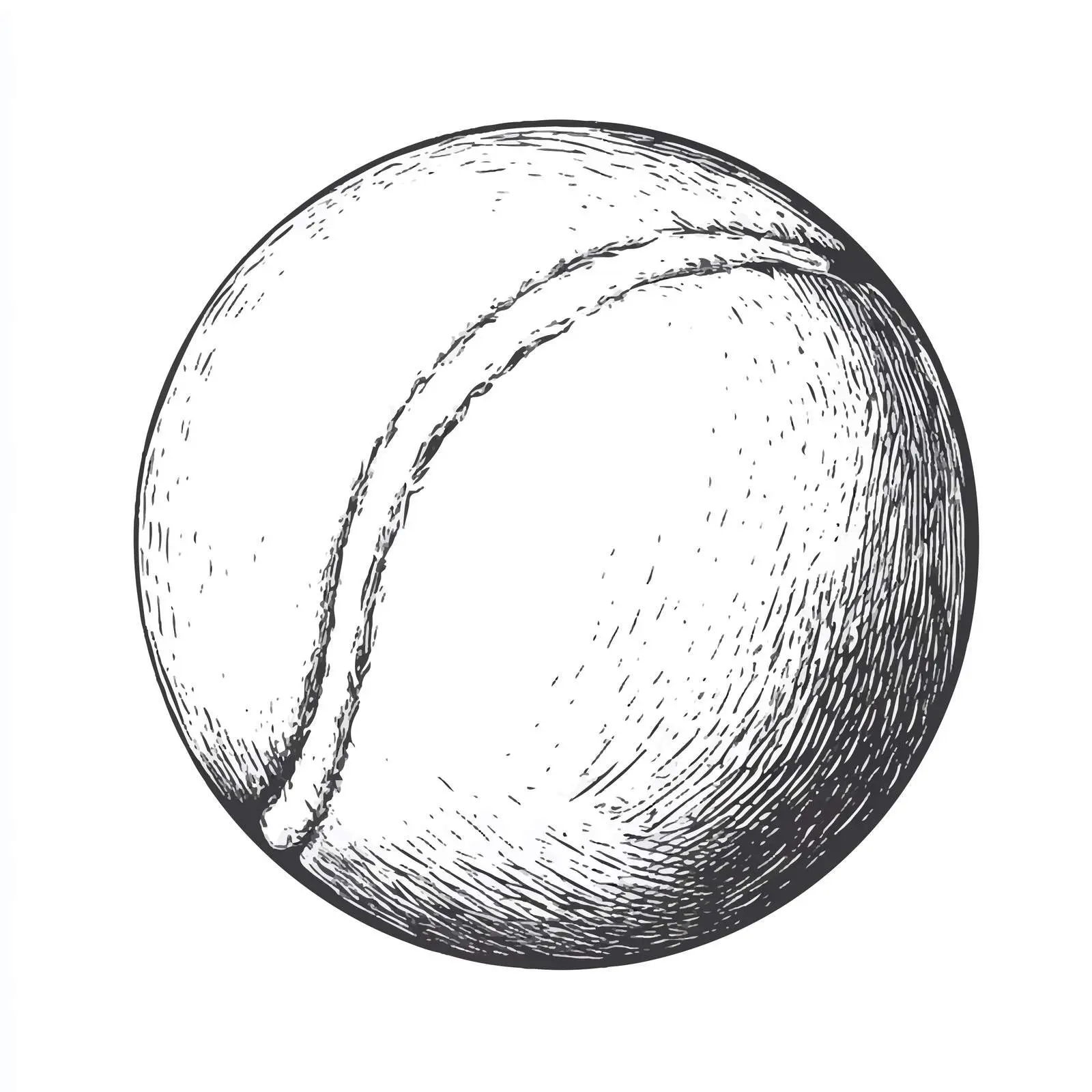 Hand-Drawn Tennis Ball Sketch — free download from Dotvec