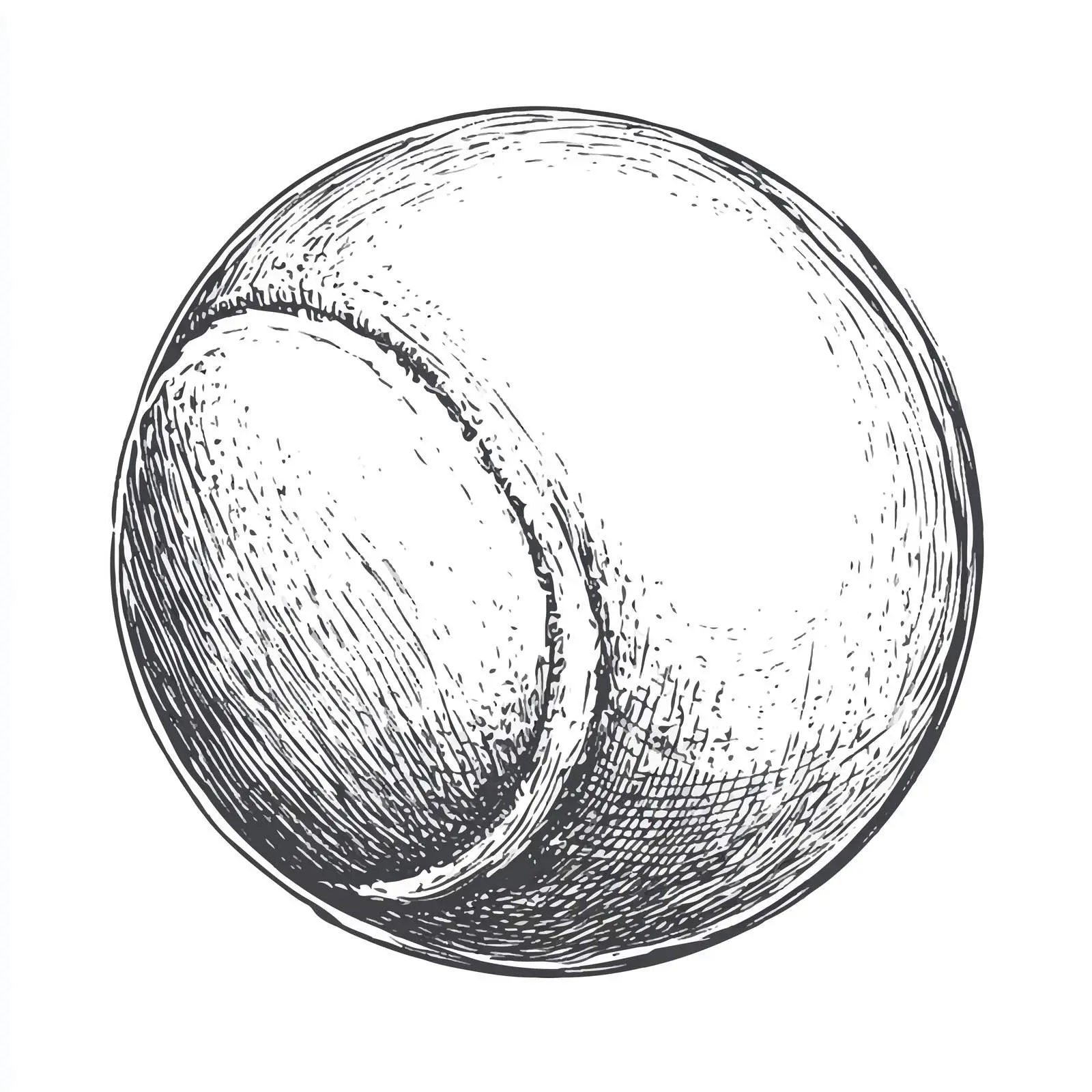 Hand Drawn Tennis Ball Sketch — free download from Dotvec