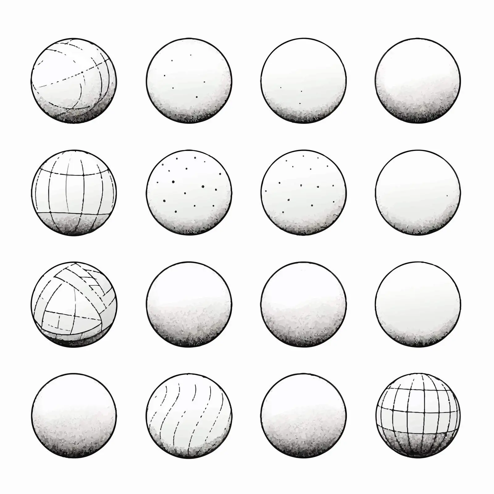 Line Art Ball Vector Illustration on White Background — free download from Dotvec