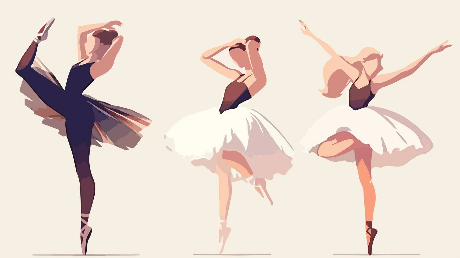 Elegant Ballet Dancer in Flat Style — free download from Dotvec