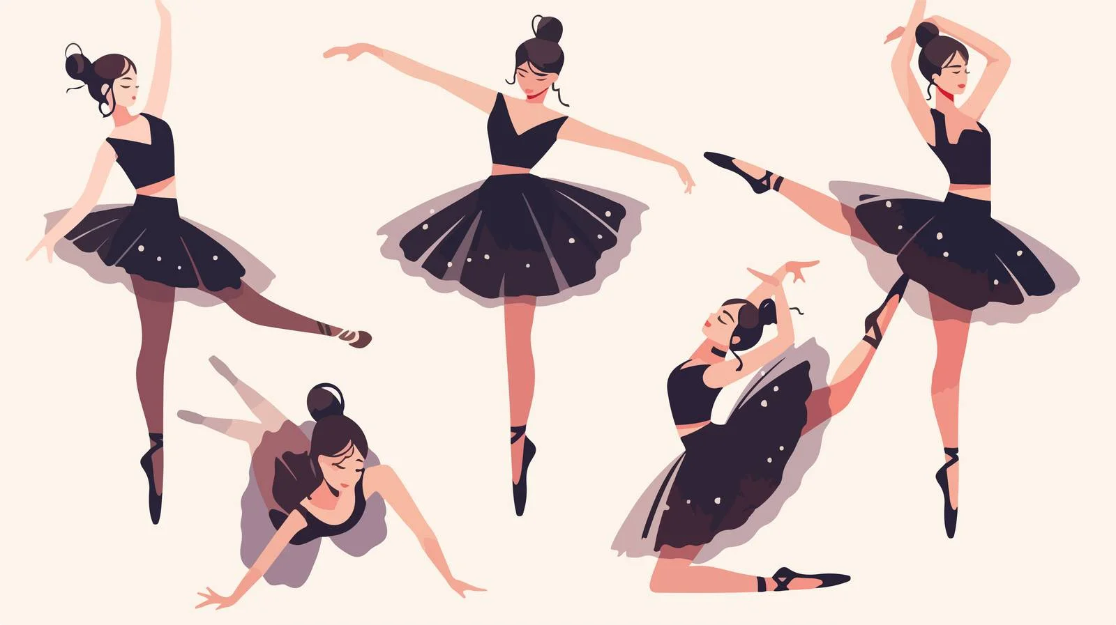 Flat Style Ballet Dancer Illustration — free download from Dotvec