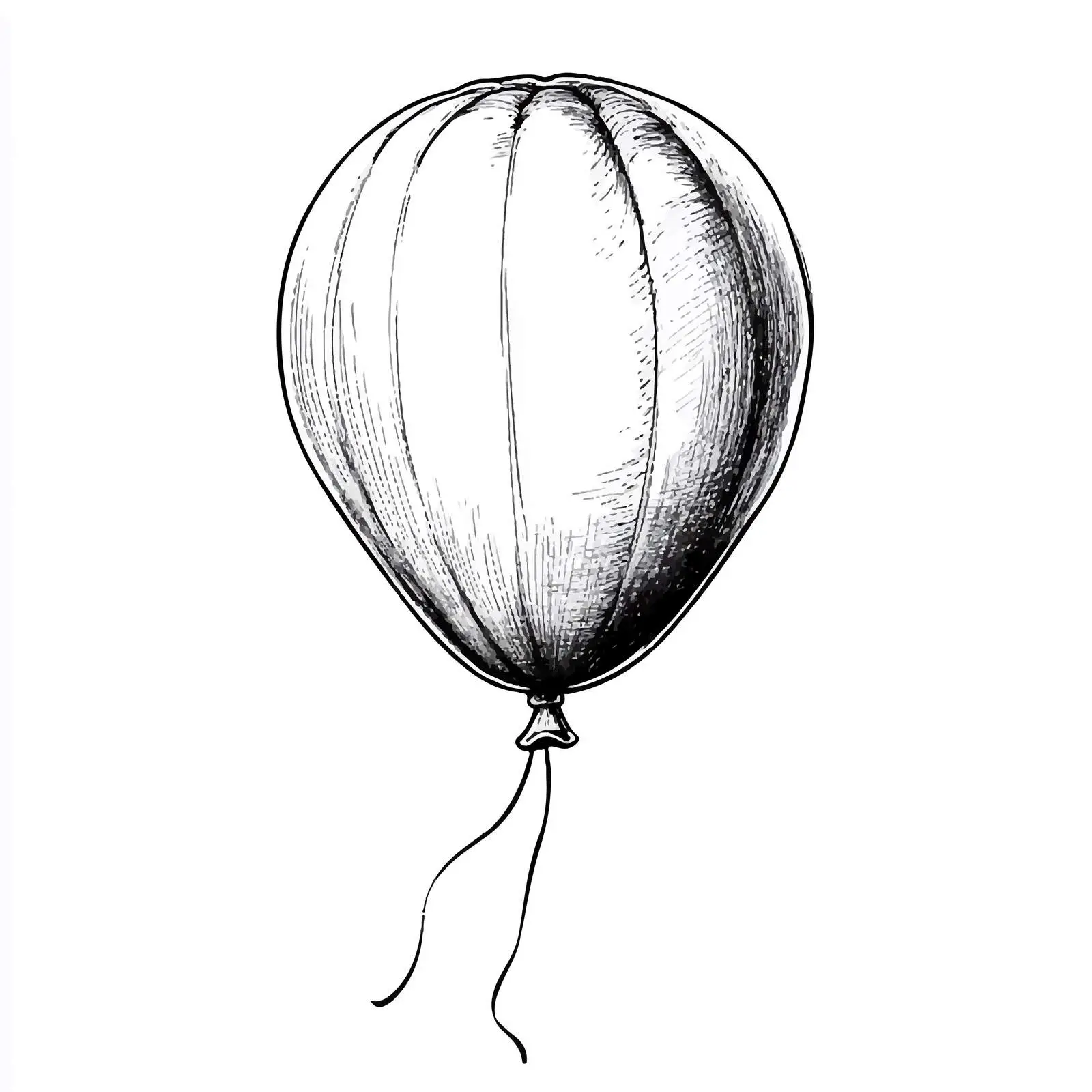 Black and White Balloon Cartoon Illustration — free download from Dotvec