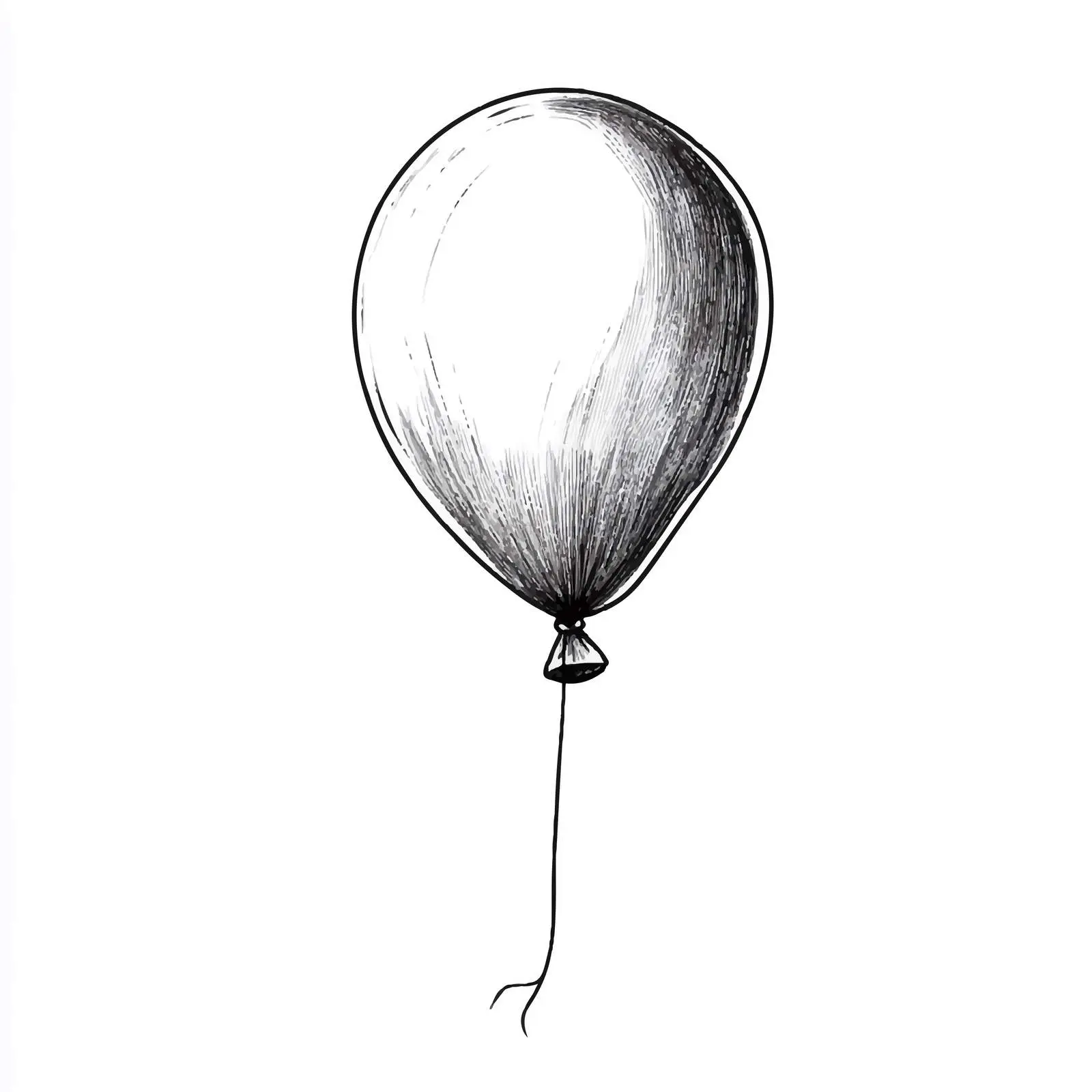 Black and White Balloon Cartoon Vector — free download from Dotvec
