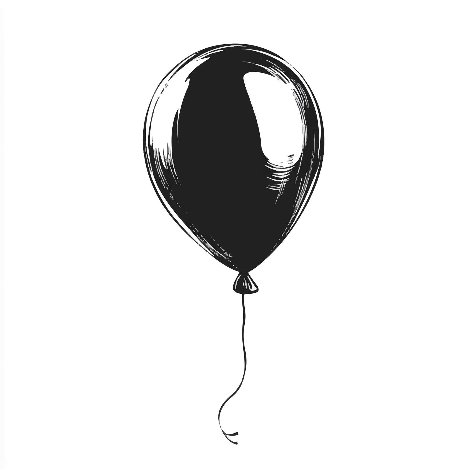 Hand-Drawn Black and White Balloon Vector — free download from Dotvec