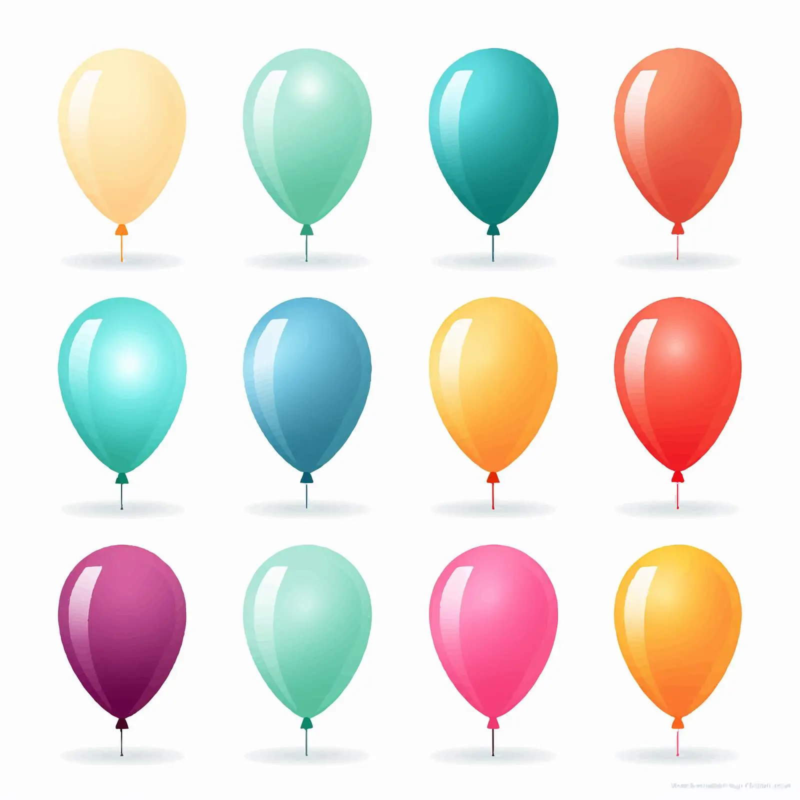 Cartoon Balloon Silhouettes on White Background – free printable vector image from Dotvec