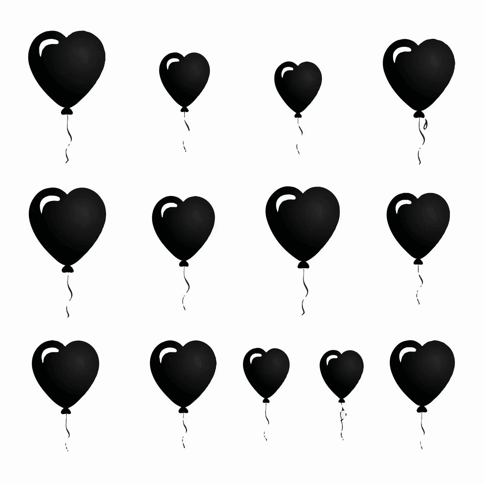 Colorful Balloon Silhouettes Set on White Background — free download from Dotvec