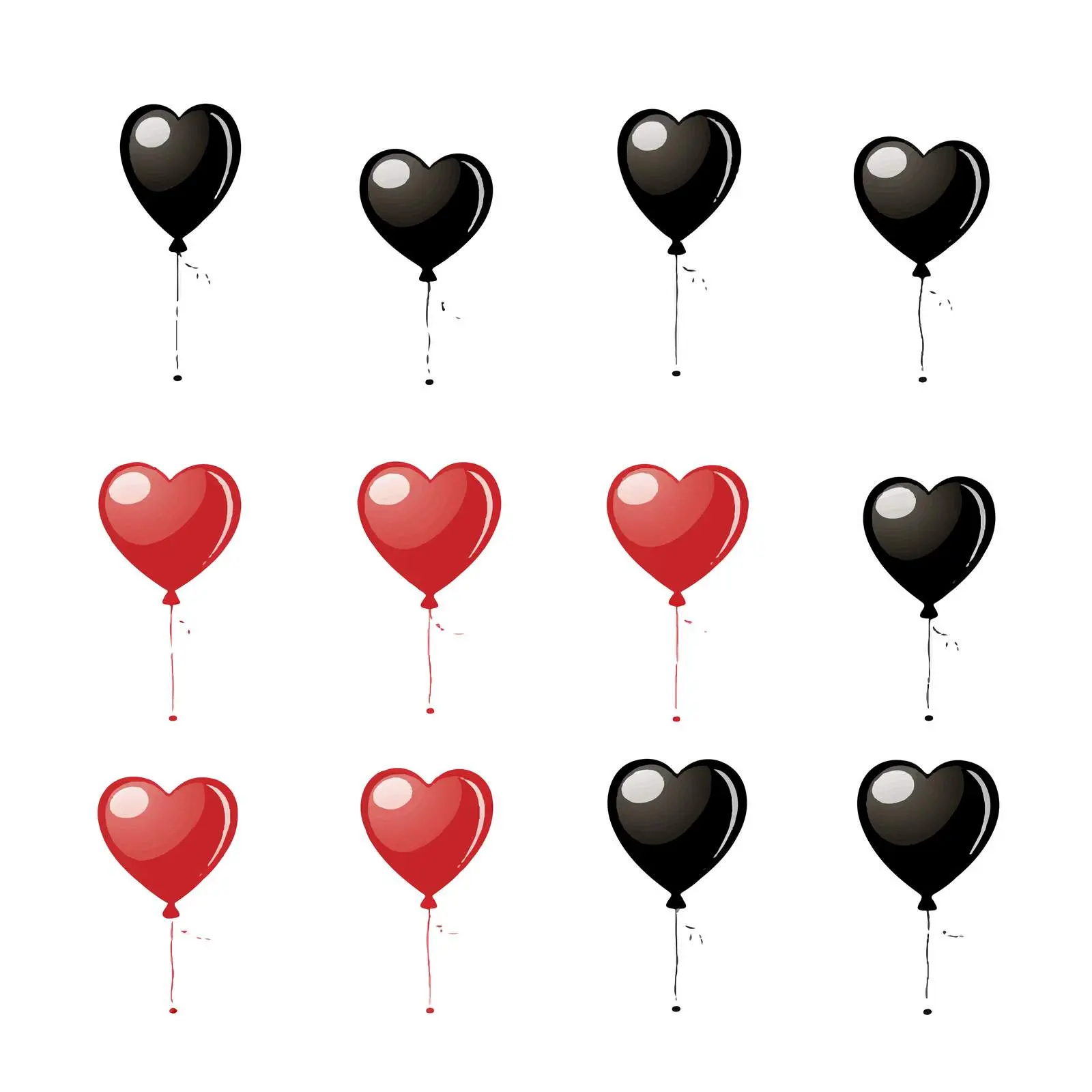 Set of Balloon Silhouettes on White Background – free colorful ball image from Dotvec