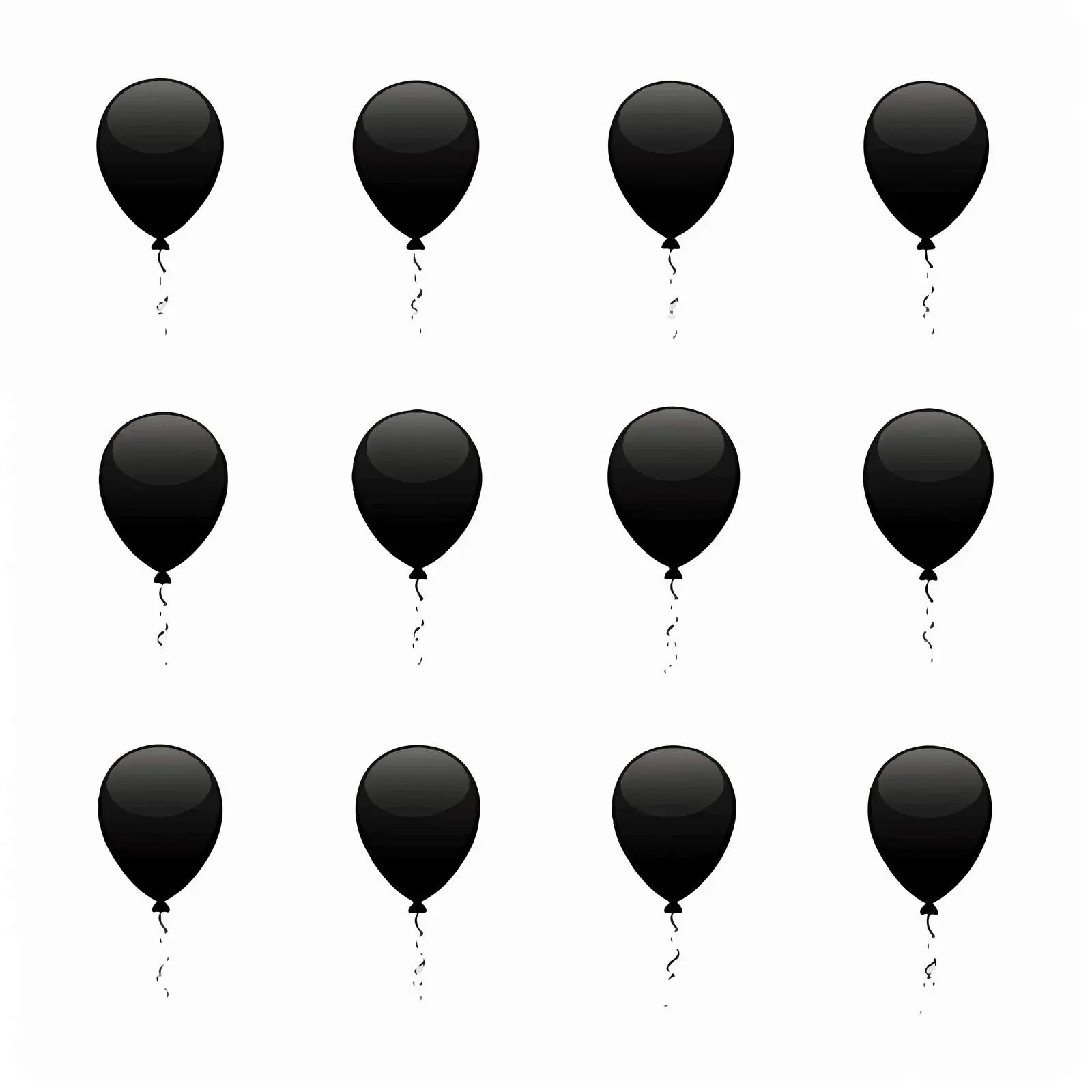 Colorful Balloon Silhouettes Vector Set — free download from Dotvec