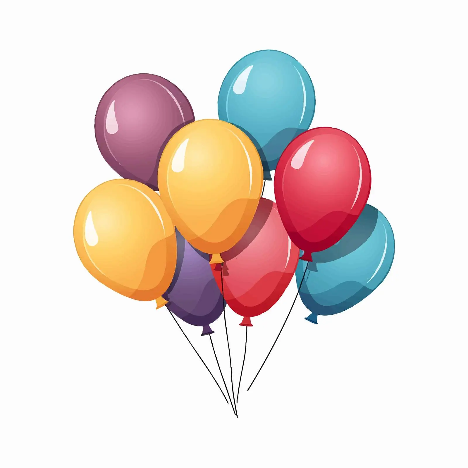 Colorful Balloons Celebration Isolated Vector Illustration — free download from Dotvec
