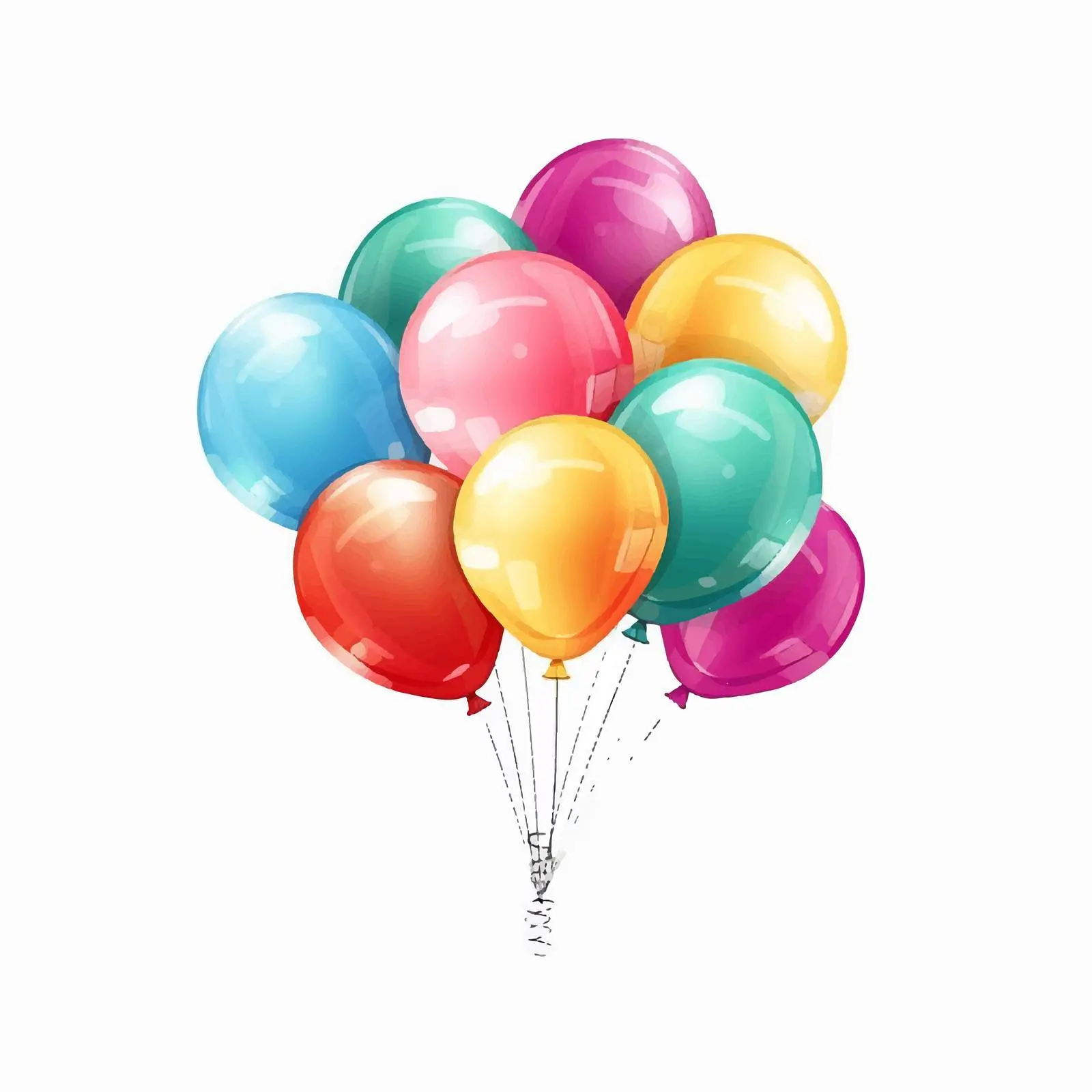 Cartoon Balloons for Celebrations Vector Illustration – free air balloons image from Dotvec