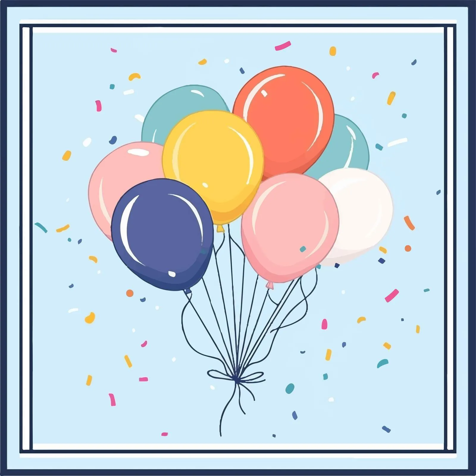 Balloons of Joy Celebration Flat Vector Illustration — free download from Dotvec