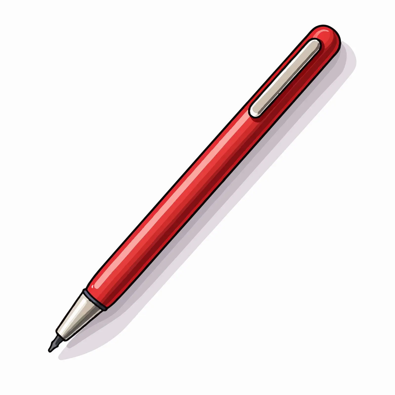 Ballpoint Pen Vector Illustration on White Background — free download from Dotvec