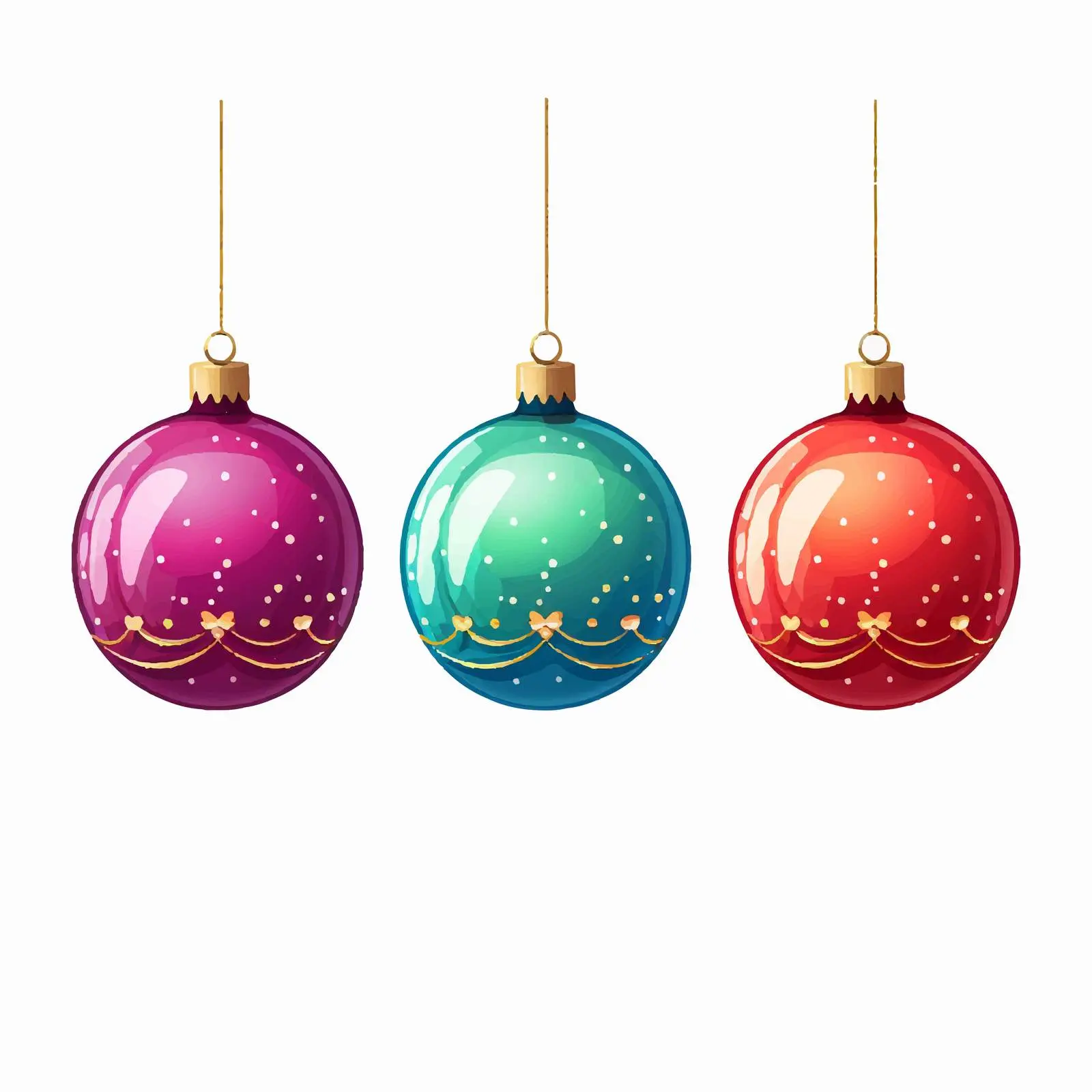 Colorful Christmas Hanging Ornament Vectors – free artistic decoration image from Dotvec