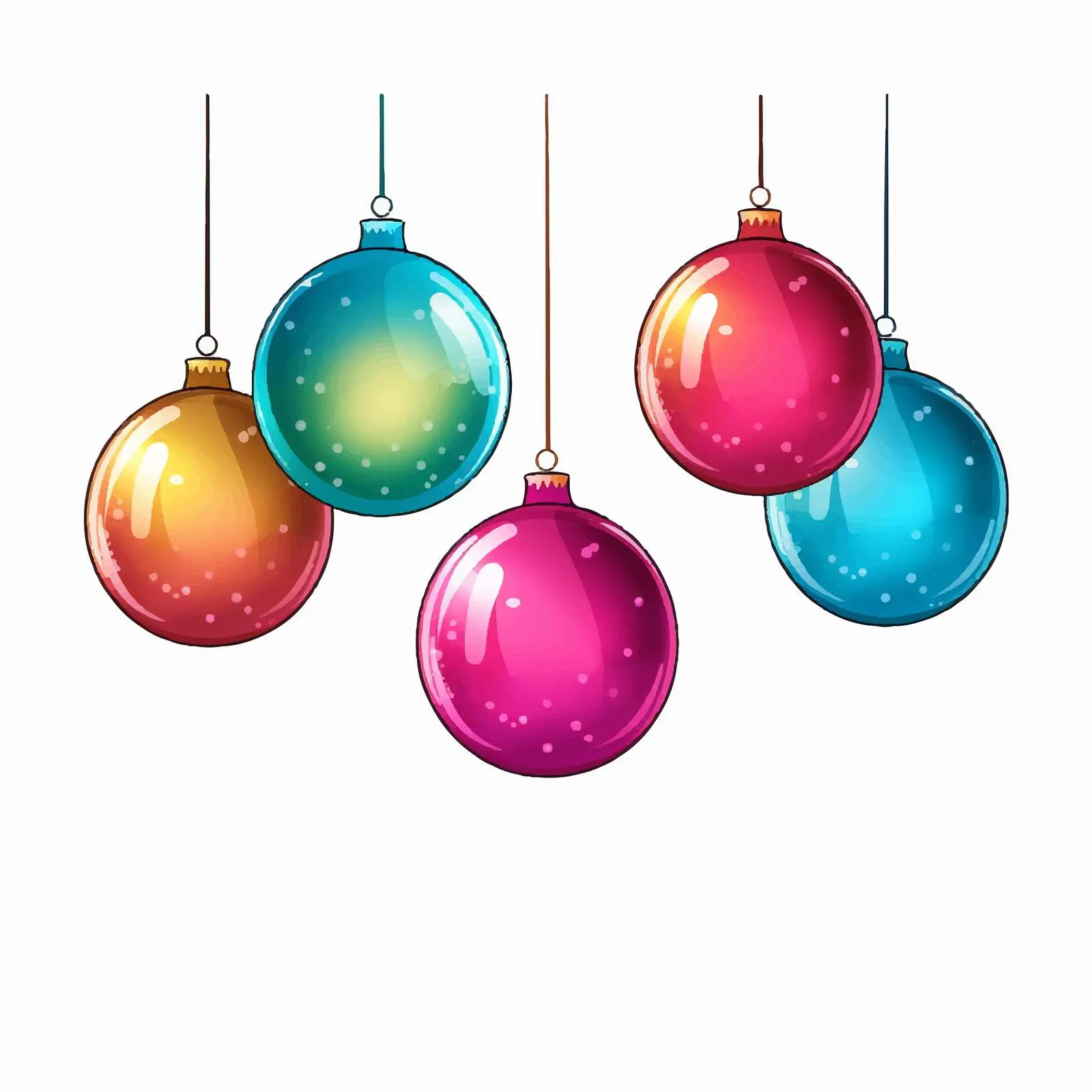 Colorful Christmas Hanging Ball Ornaments Decoration – free glossy finish image from Dotvec