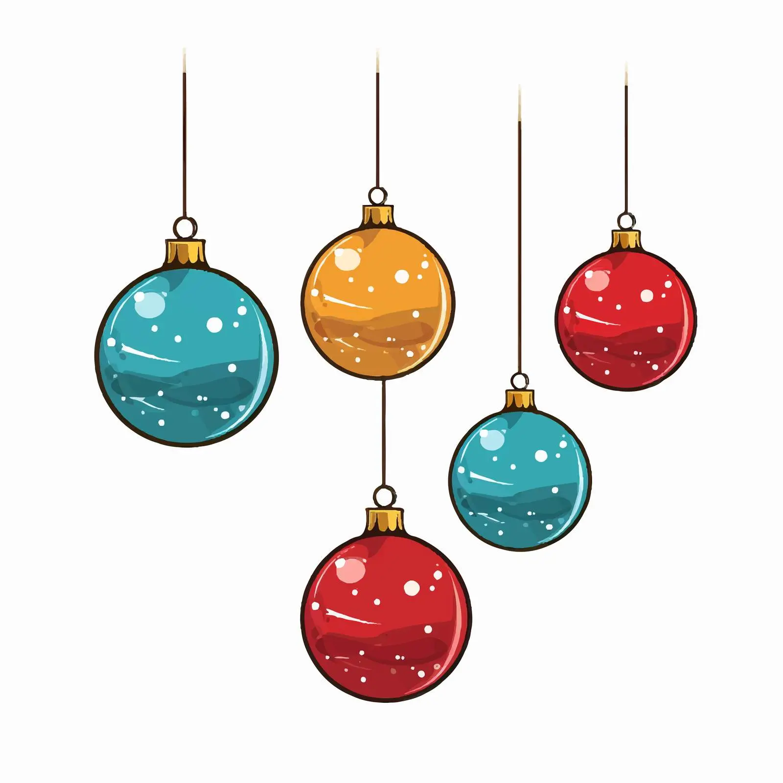 Colorful Hanging Christmas Ornament Vectors — free download from Dotvec