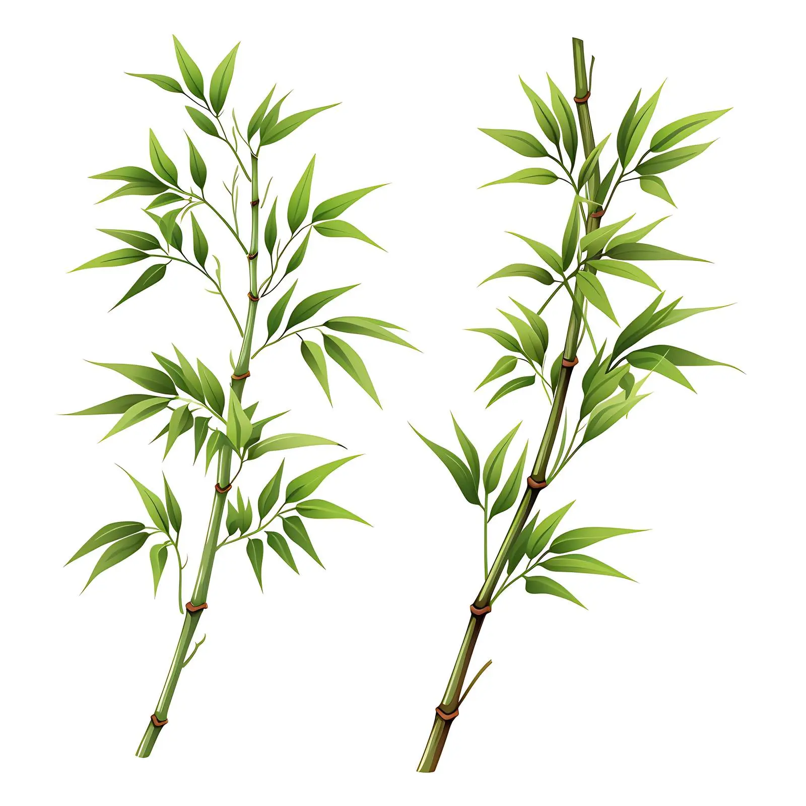 Fresh Bamboo Leaves on White Background — free download from Dotvec