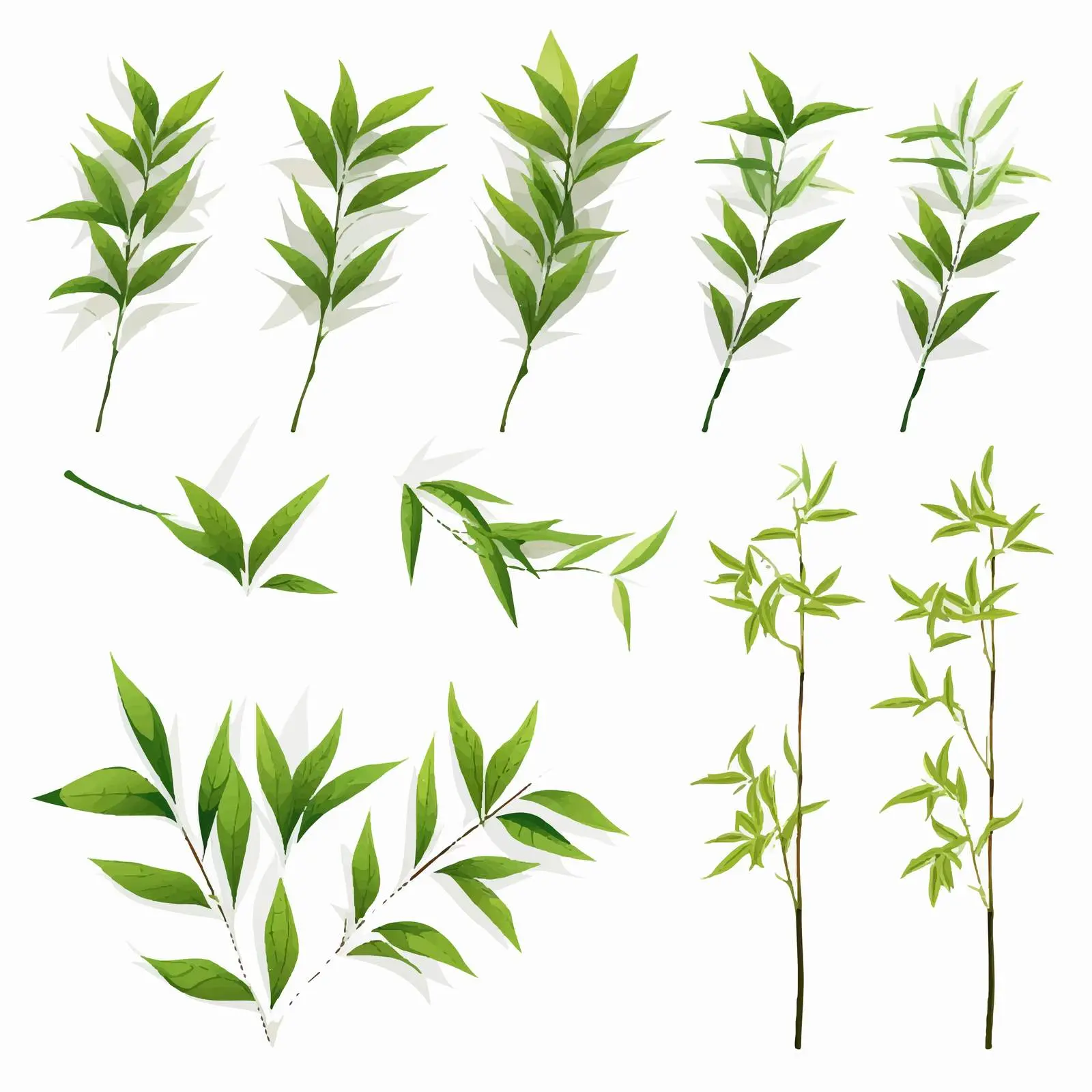 Fresh Bamboo Green Leaves Corner Design — free download from Dotvec
