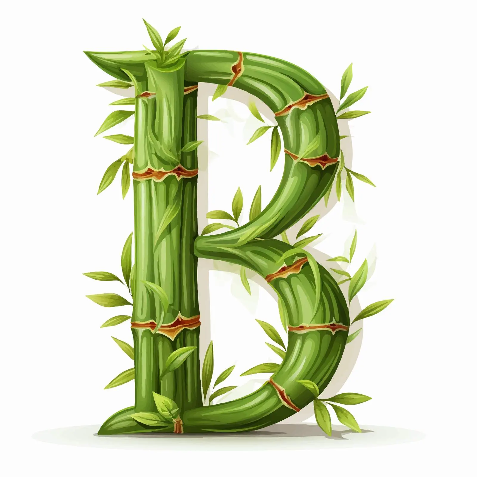 Isolated Bamboo Latin Alphabet Eco Font — free download from Dotvec