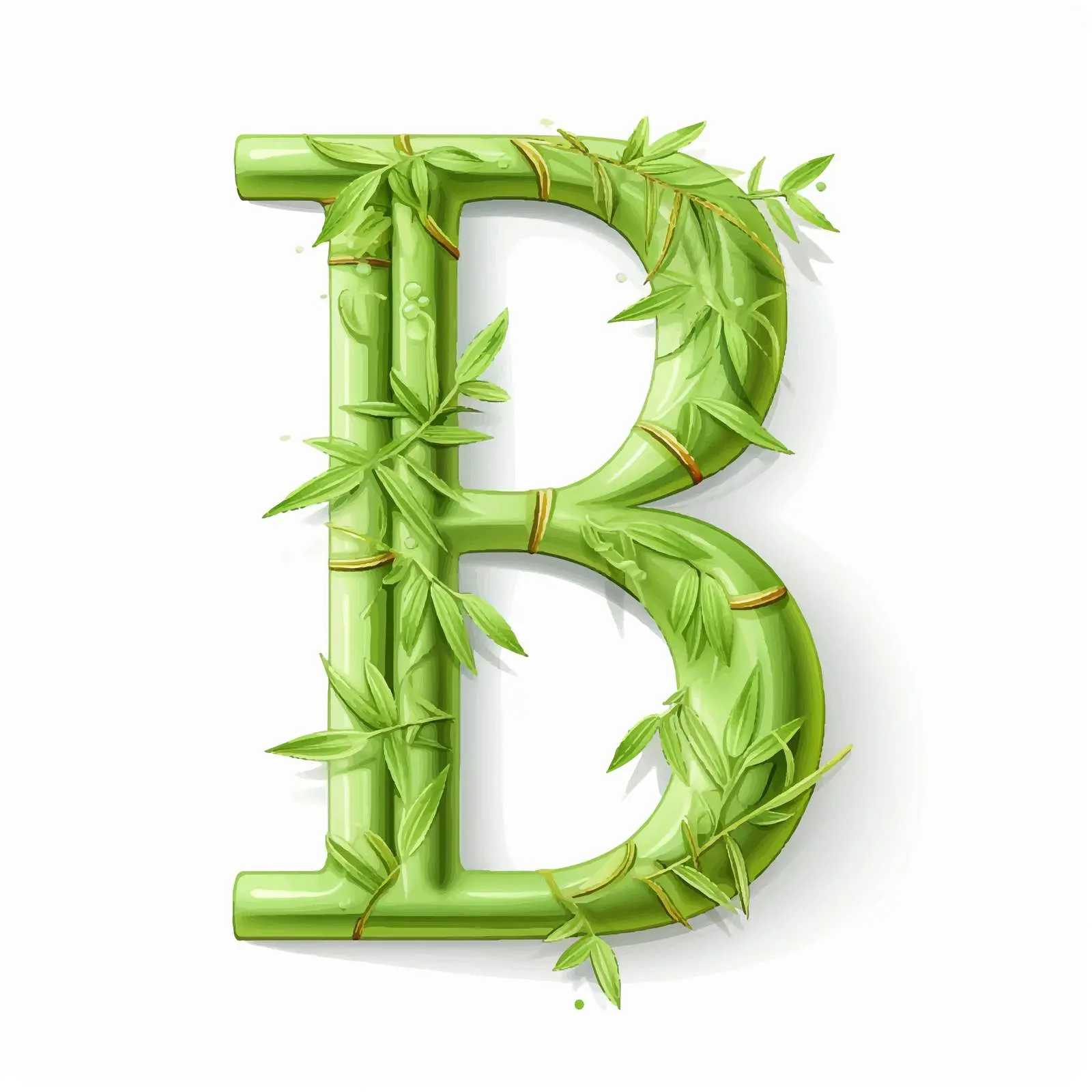 Green Eco Bamboo Latin Alphabet Vector – free unconventional image from Dotvec