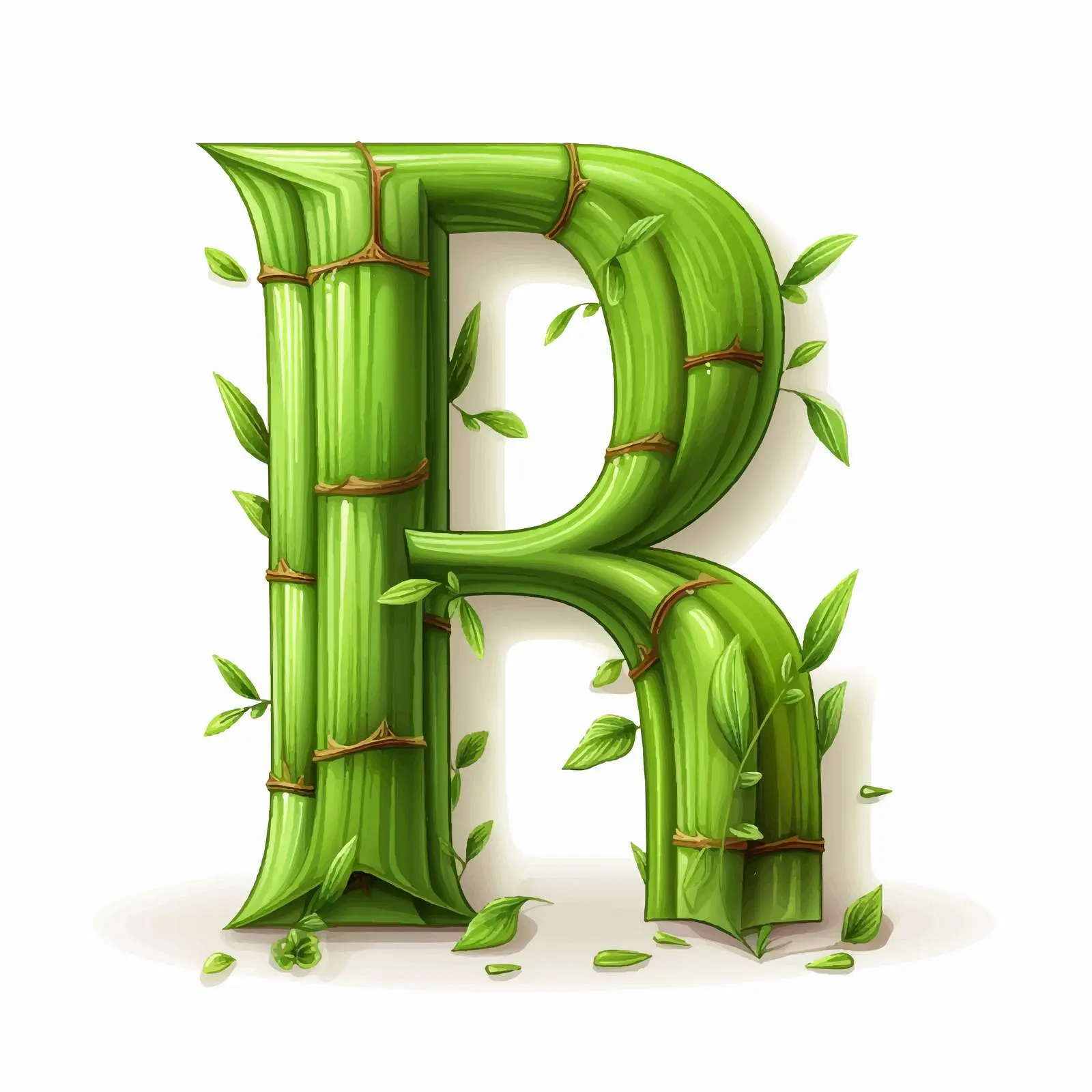 Bamboo Latin Alphabet Eco Font on White Background — free download from Dotvec