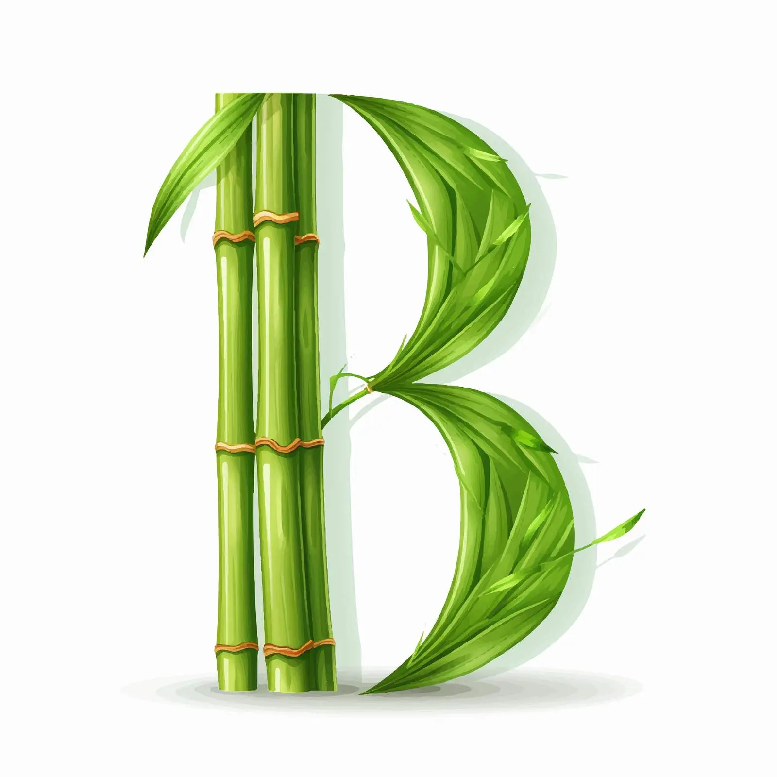 Green Eco Bamboo Latin Alphabet Vector — free download from Dotvec