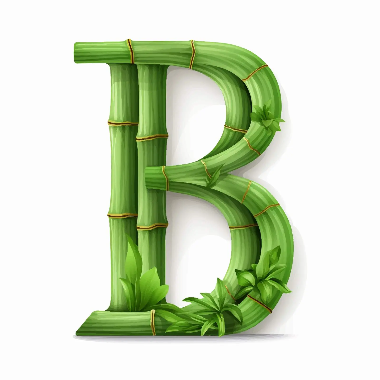 Eco-Friendly Bamboo Alphabet in Green – free educational resources image from Dotvec