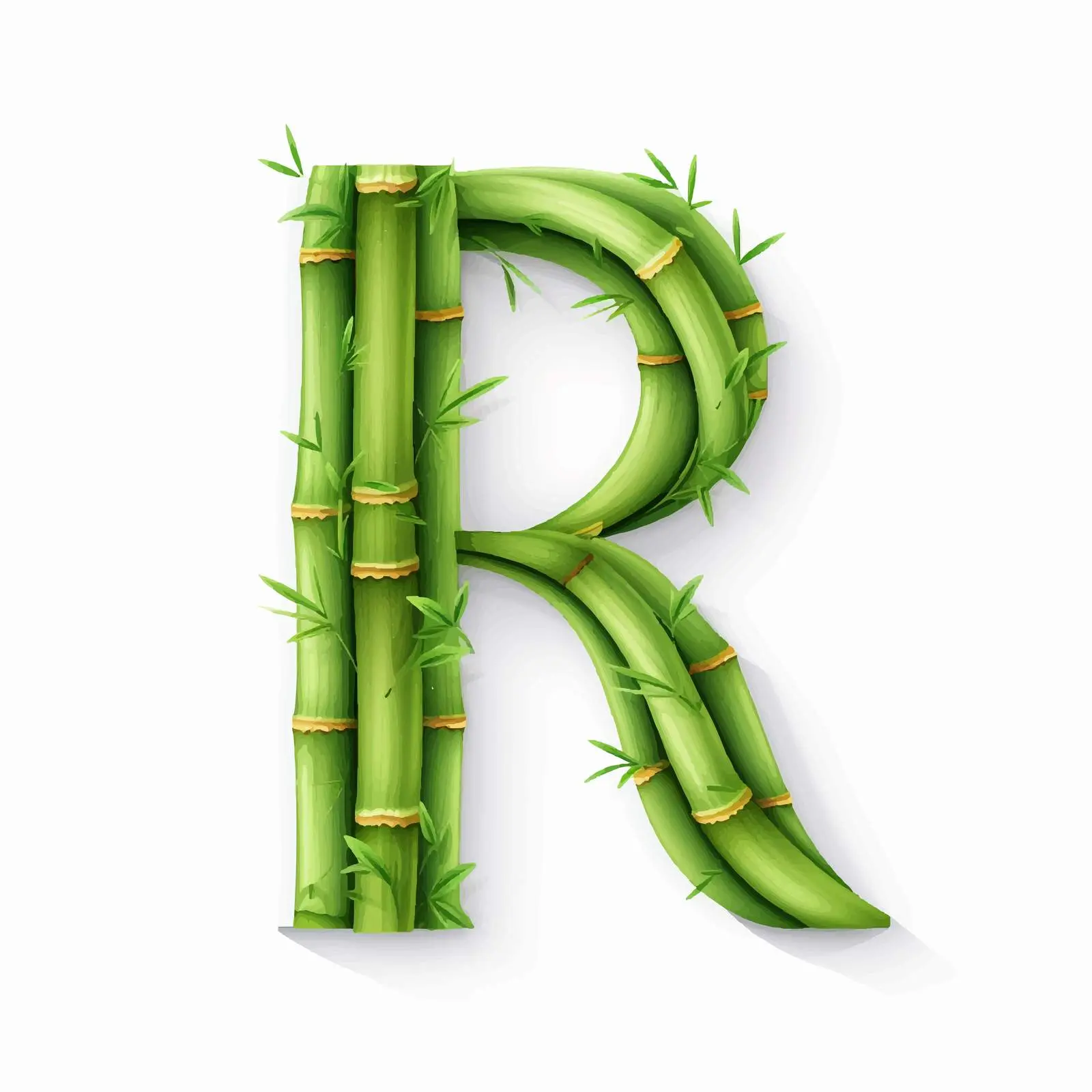 Eco-Friendly Bamboo Alphabet Letters on White — free download from Dotvec