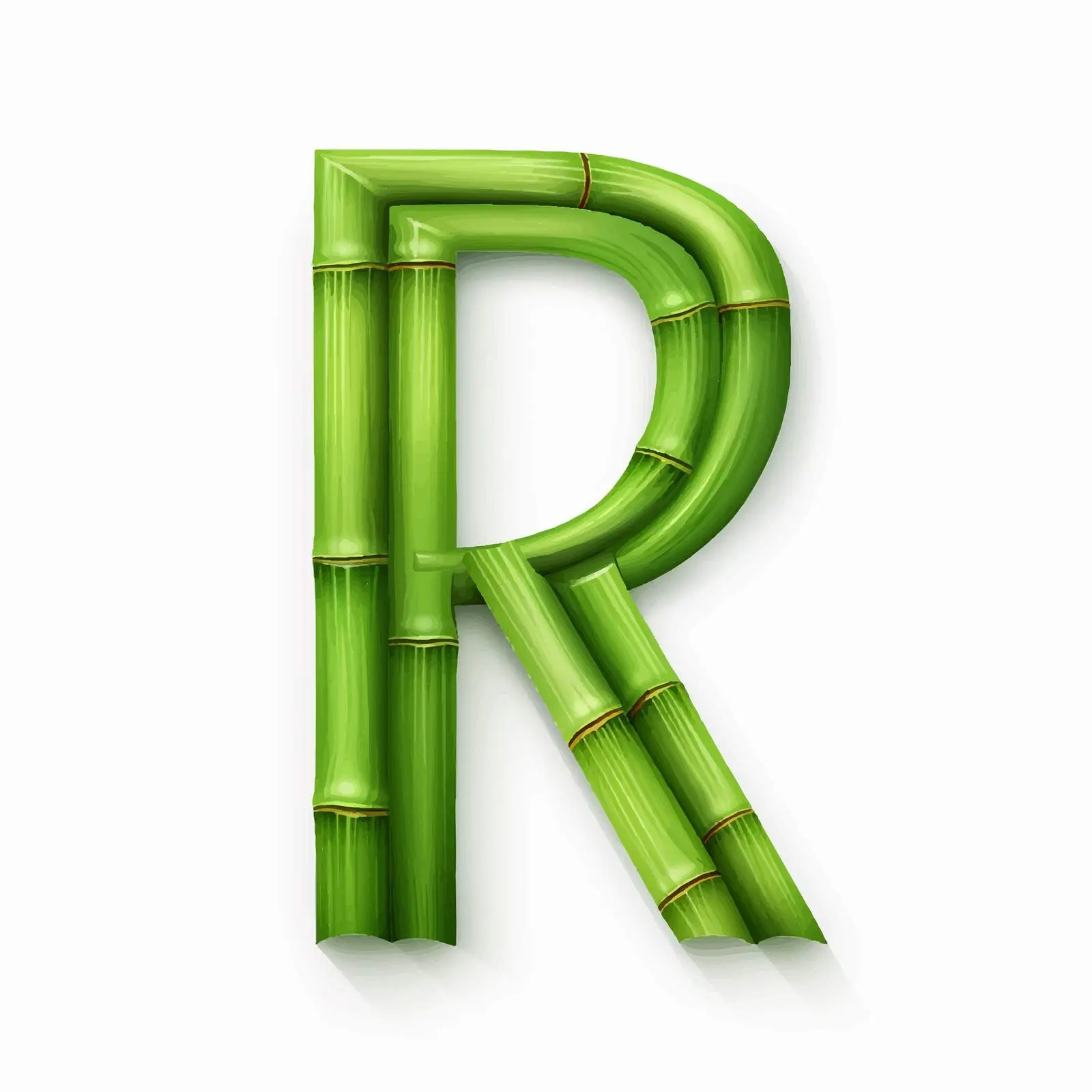 Green Bamboo Alphabet Letters on White Background – free artistic typography image from Dotvec