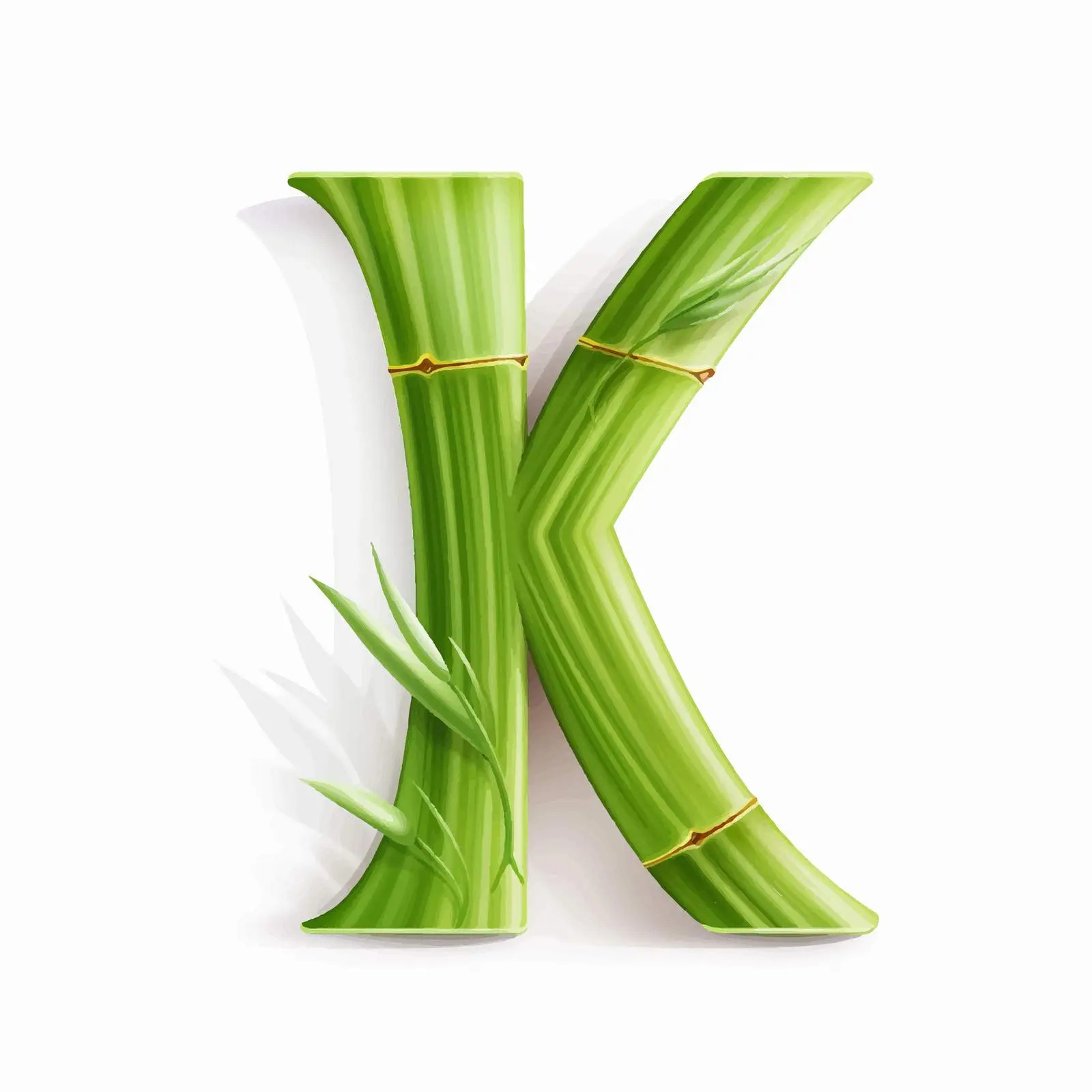 Isolated Green Bamboo Alphabet Letters on White — free download from Dotvec