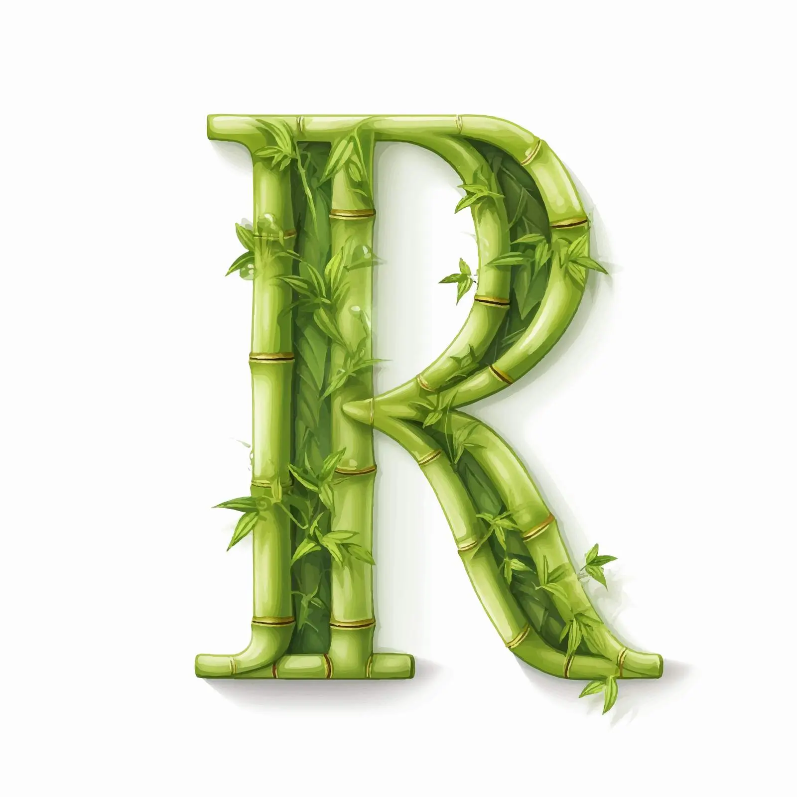 Isolated Green Bamboo Alphabet Letters Vector — free download from Dotvec
