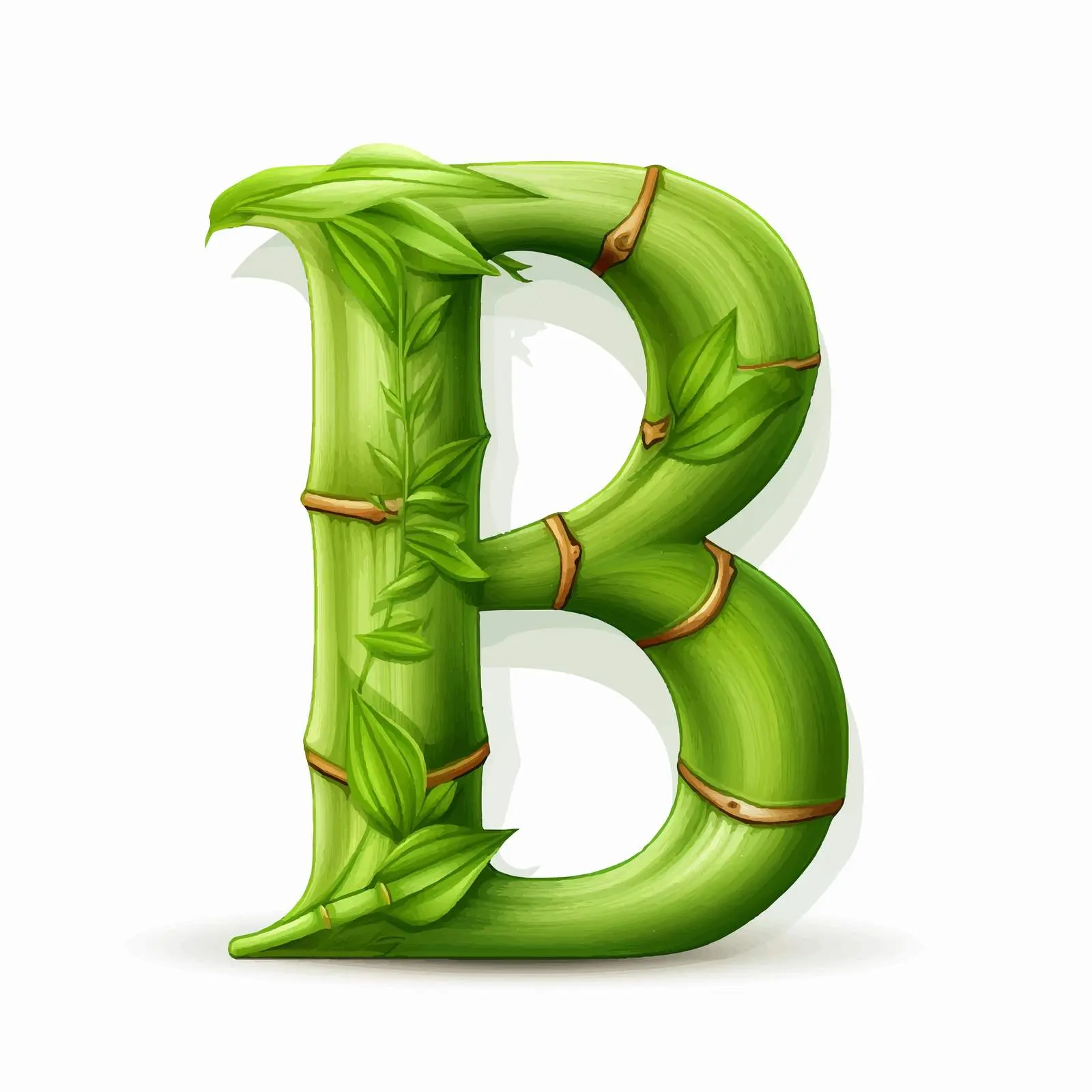 Isolated Green Bamboo Alphabet Letters on White Background — free download from Dotvec