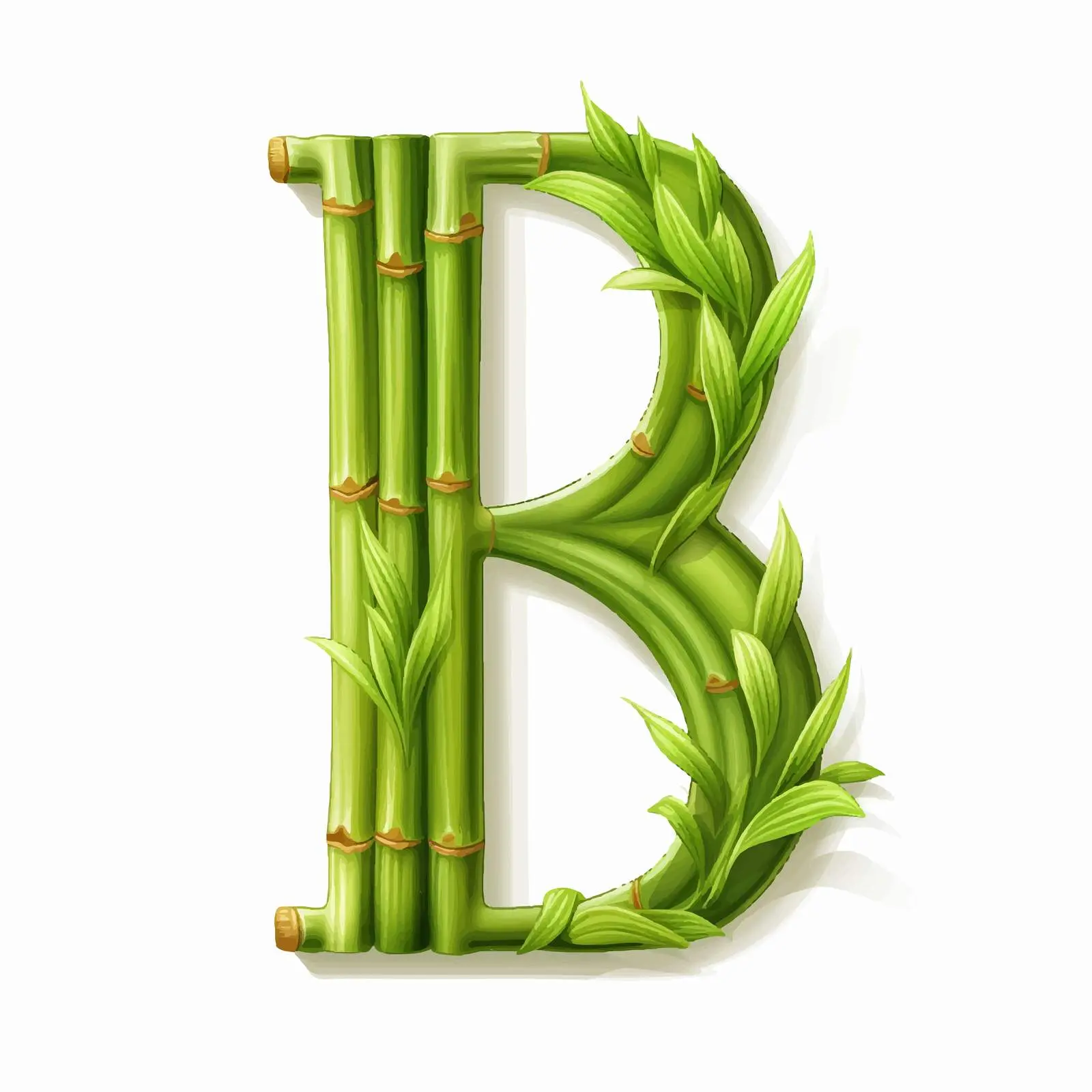 Bamboo Alphabet Vectors in Green on White — free download from Dotvec