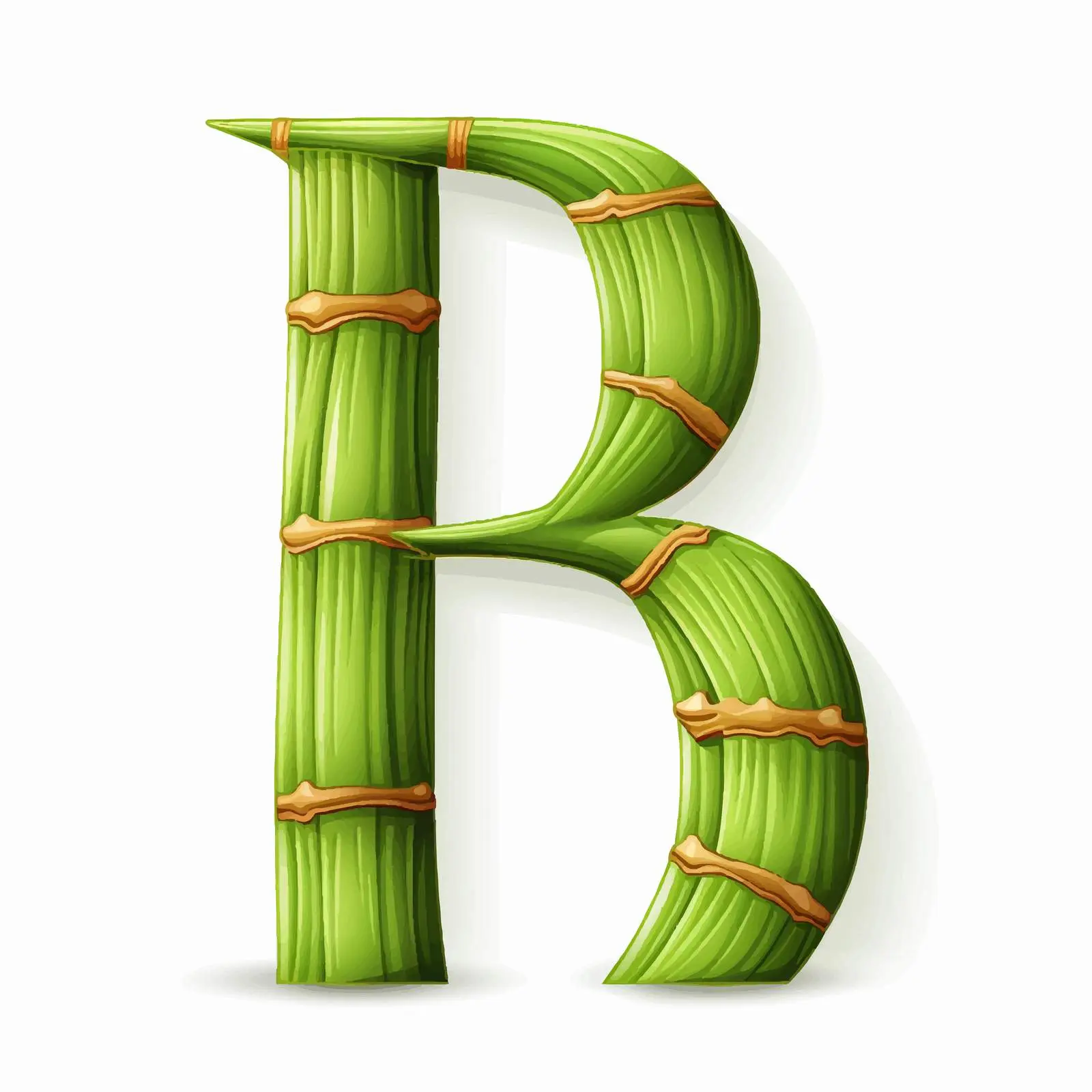Green Bamboo Alphabet on White Background — free download from Dotvec