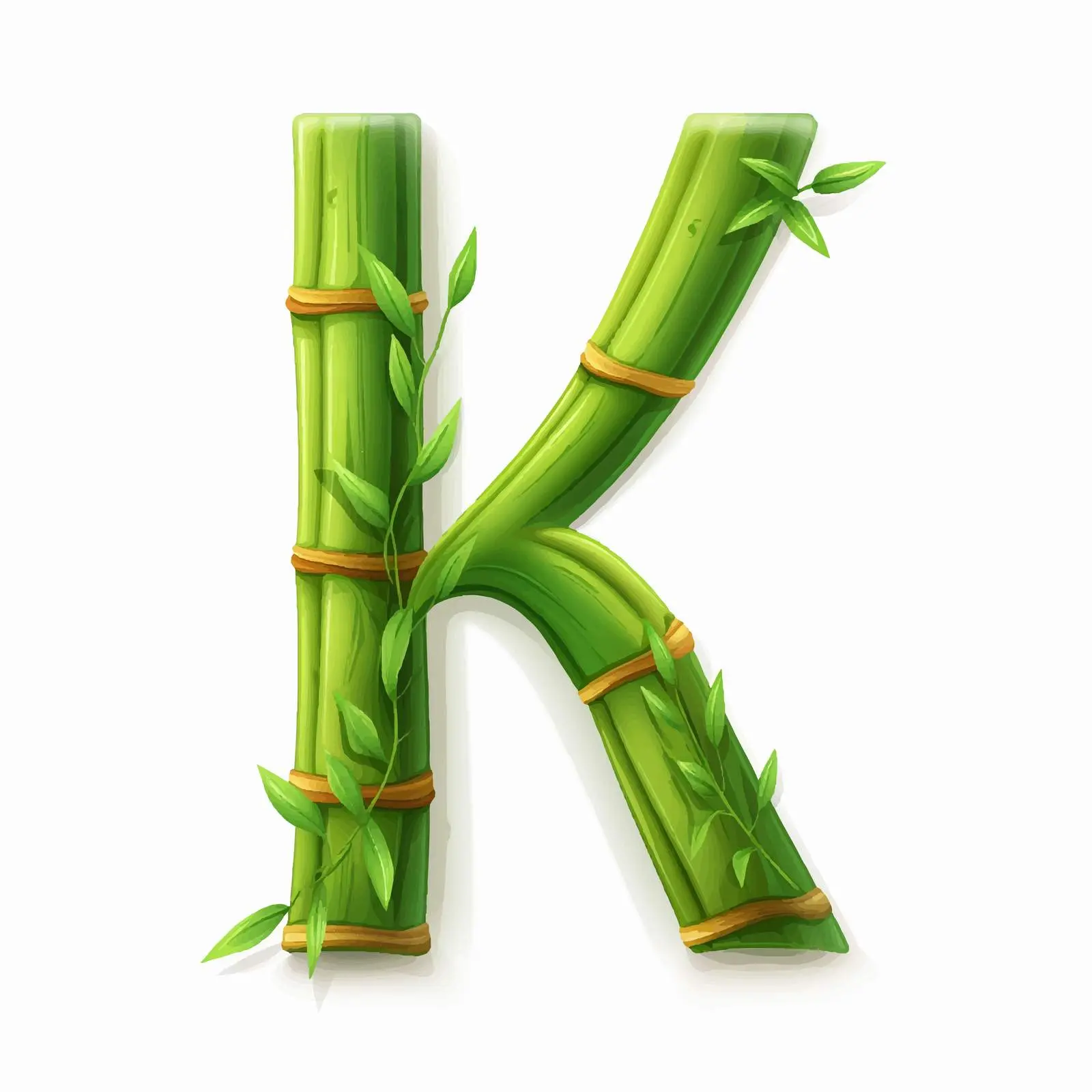 Bamboo Alphabet Vectors in Green on White Background — free download from Dotvec