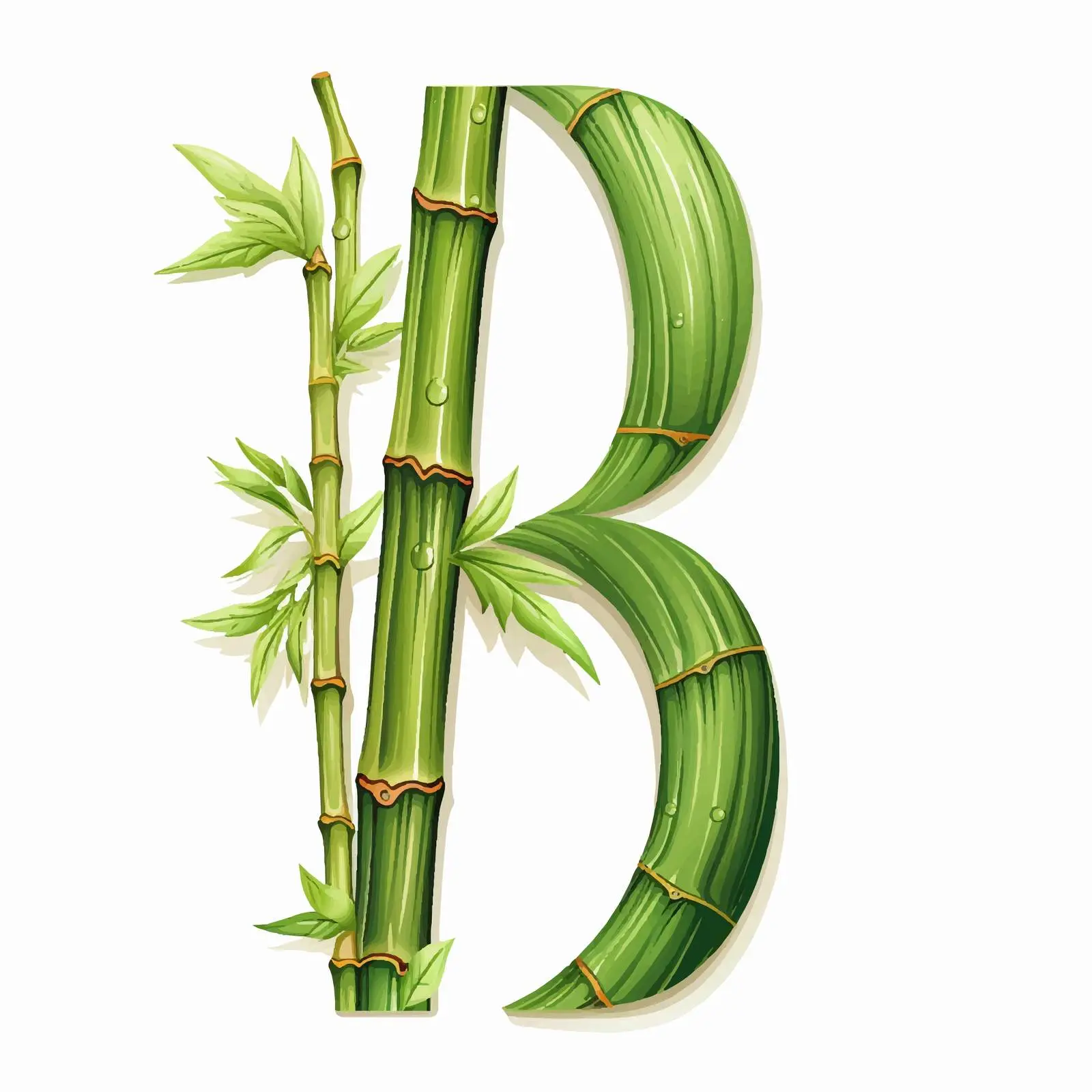 Isolated Green Bamboo Alphabet Letters — free download from Dotvec