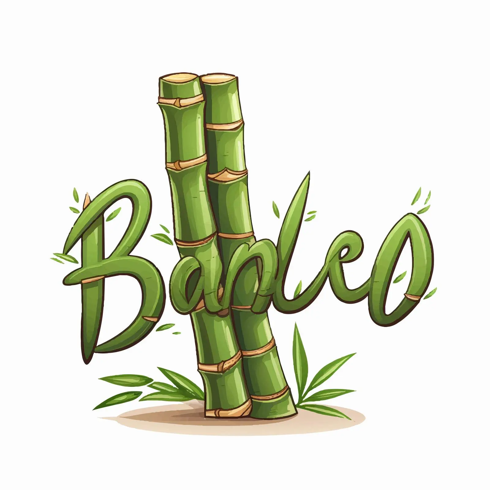 Isolated Green Bamboo Lettering on White Background — free download from Dotvec