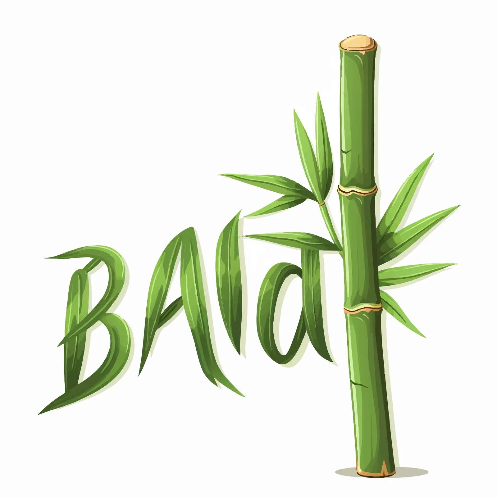 Isolated Green Bamboo Lettering Design — free download from Dotvec