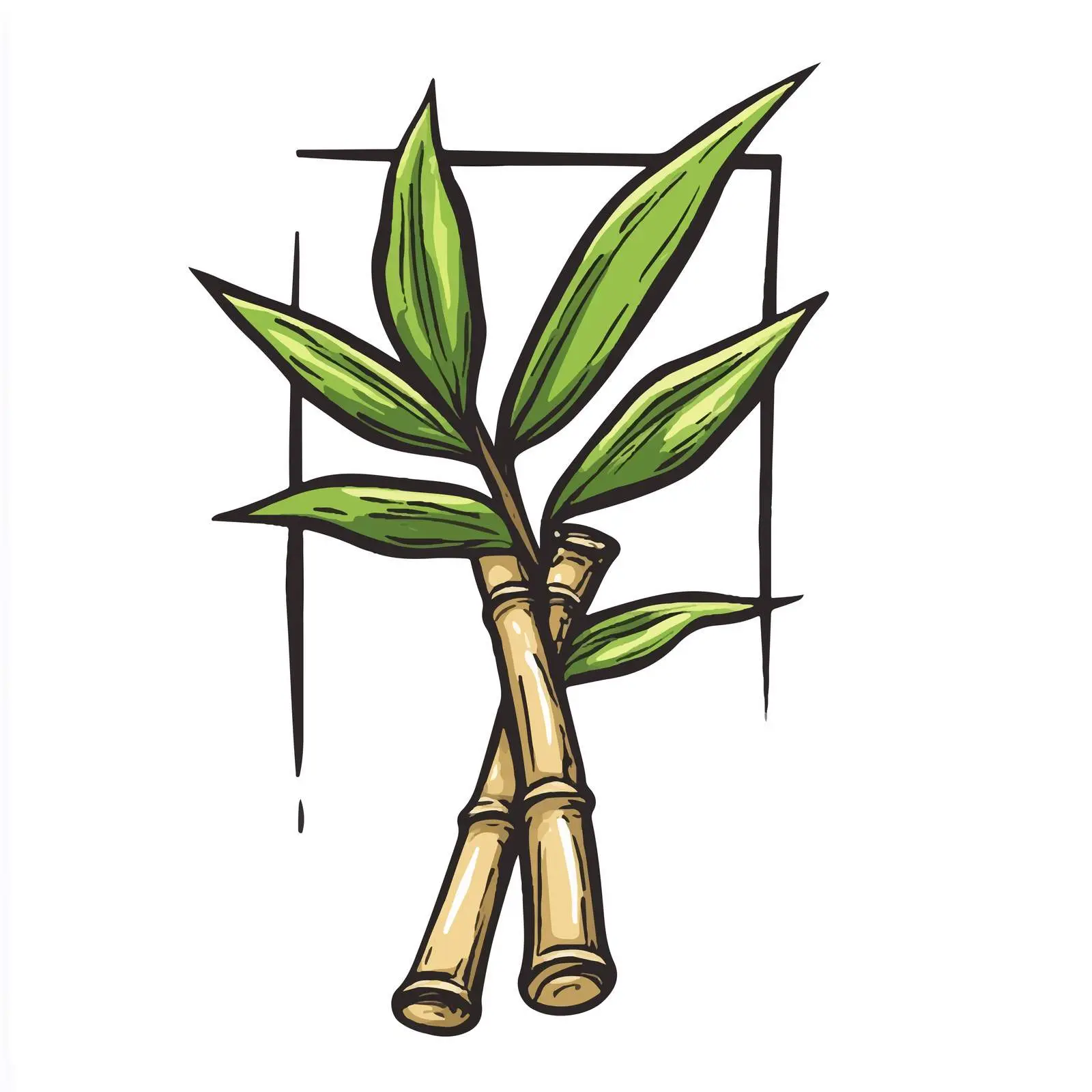 Hand-Drawn Bamboo Shoot Vector Illustration — free download from Dotvec