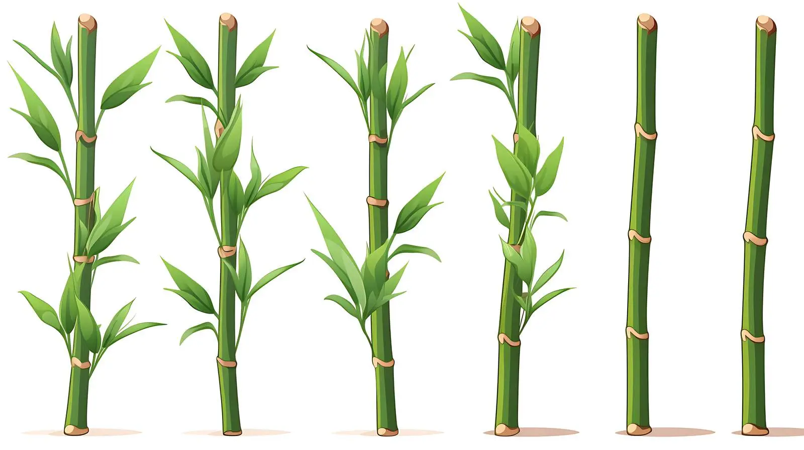 Green Bamboo Stems with Leaves — free download from Dotvec