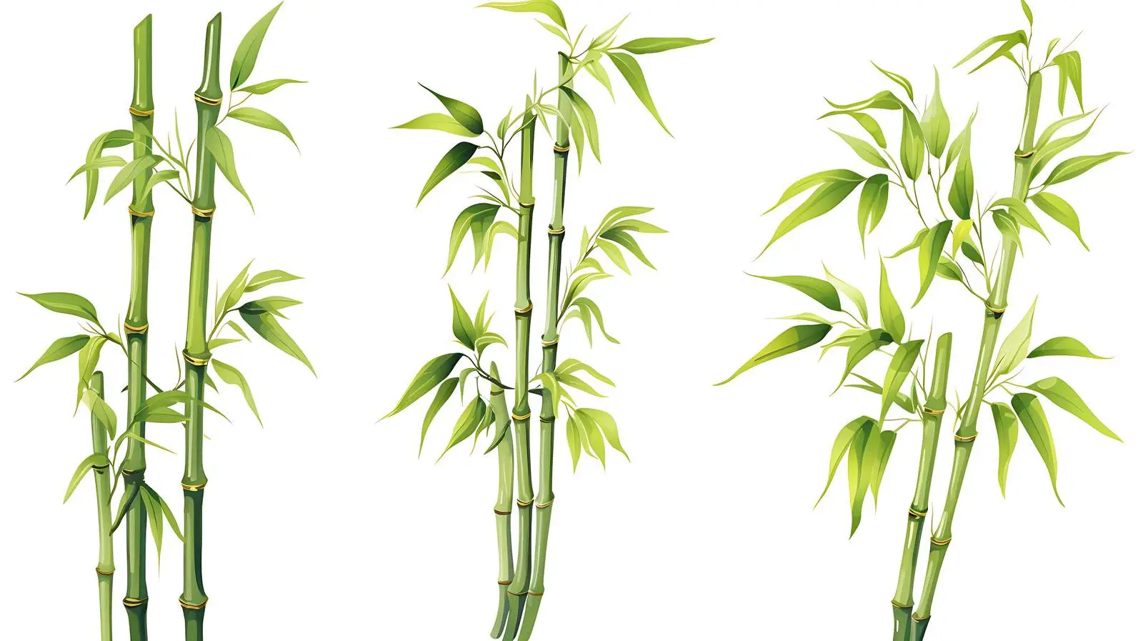 Bamboo Tree Set on White Background — free download from Dotvec