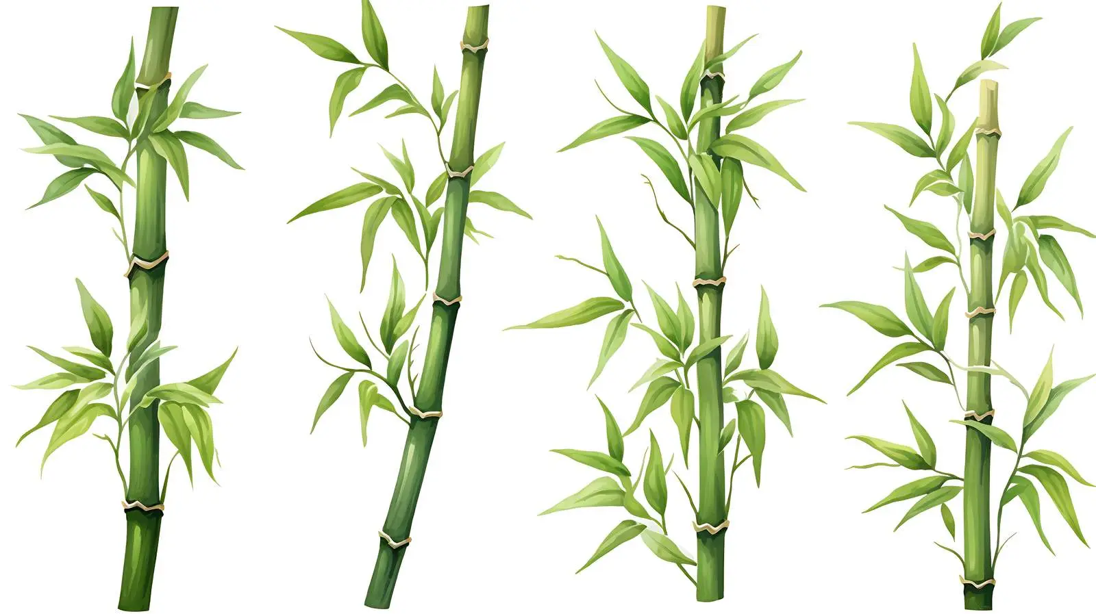 Bamboo Tree Set - White Background — free download from Dotvec