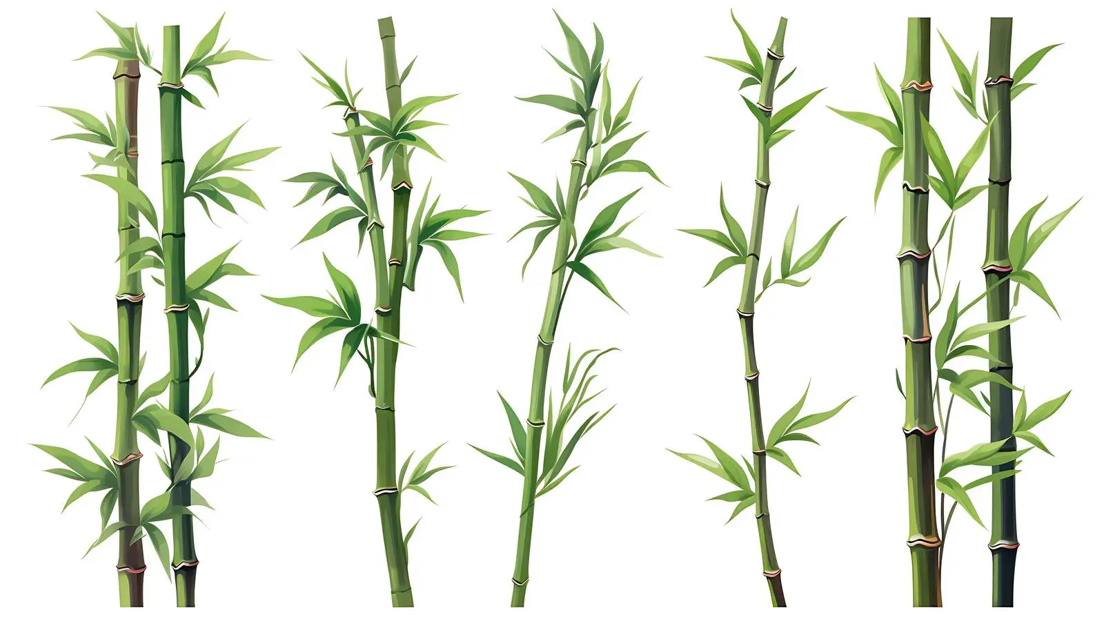 Bamboo Tree Set on White Background — free download from Dotvec
